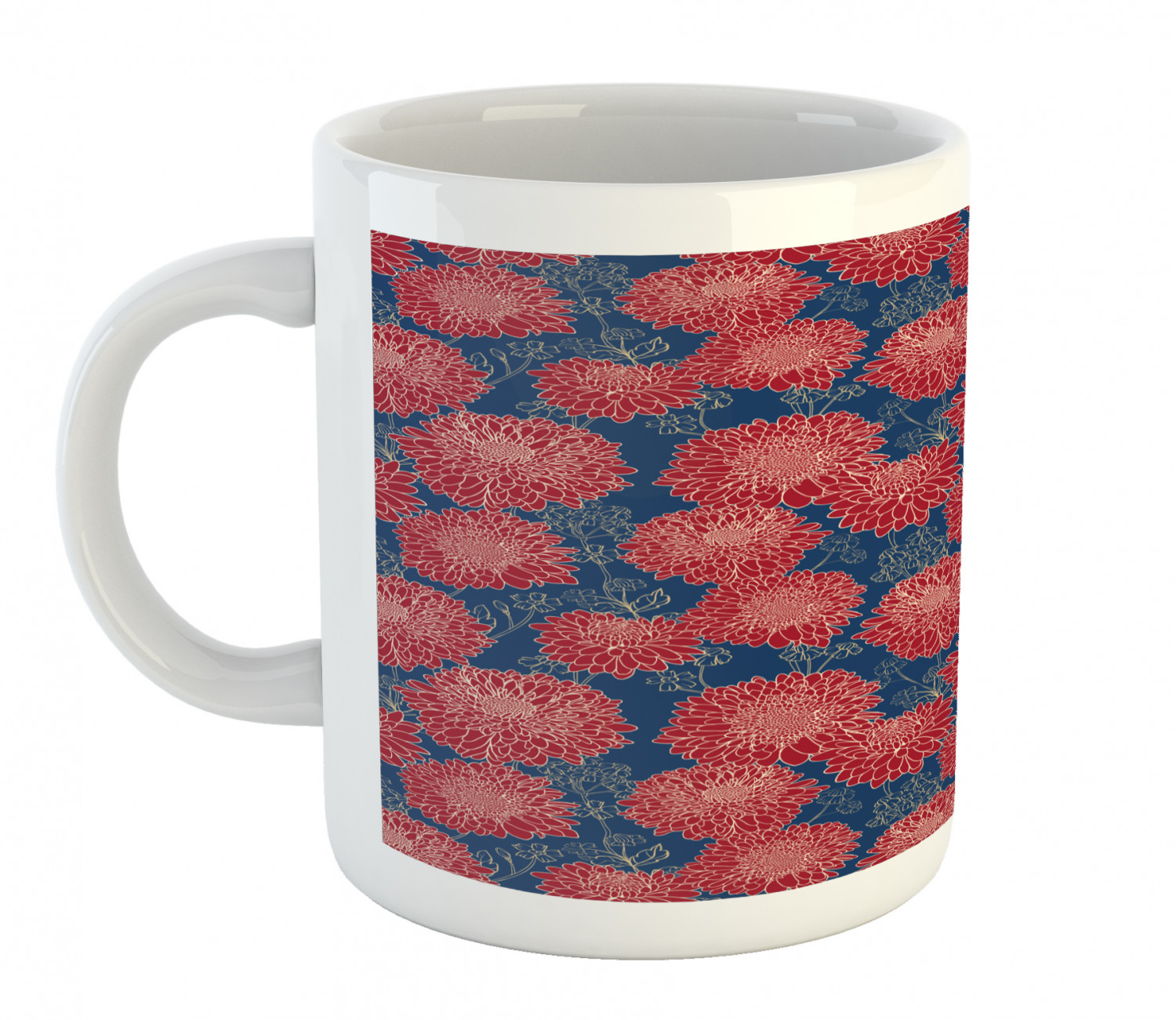 Coffee Unique Mug 11 oz Printed Ceramic Design Cup Ambesonne