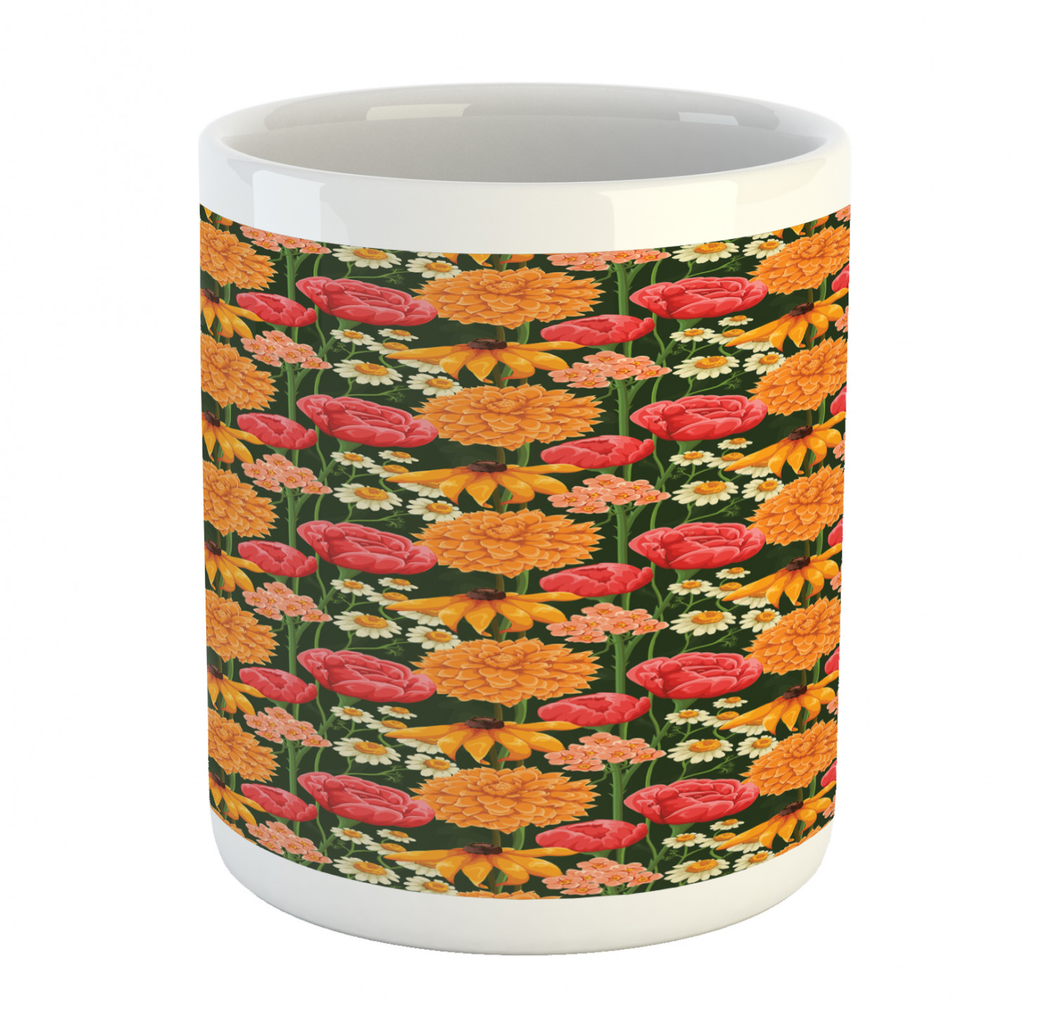 Coffee Unique Mug 11 oz Printed Ceramic Design Cup Ambesonne