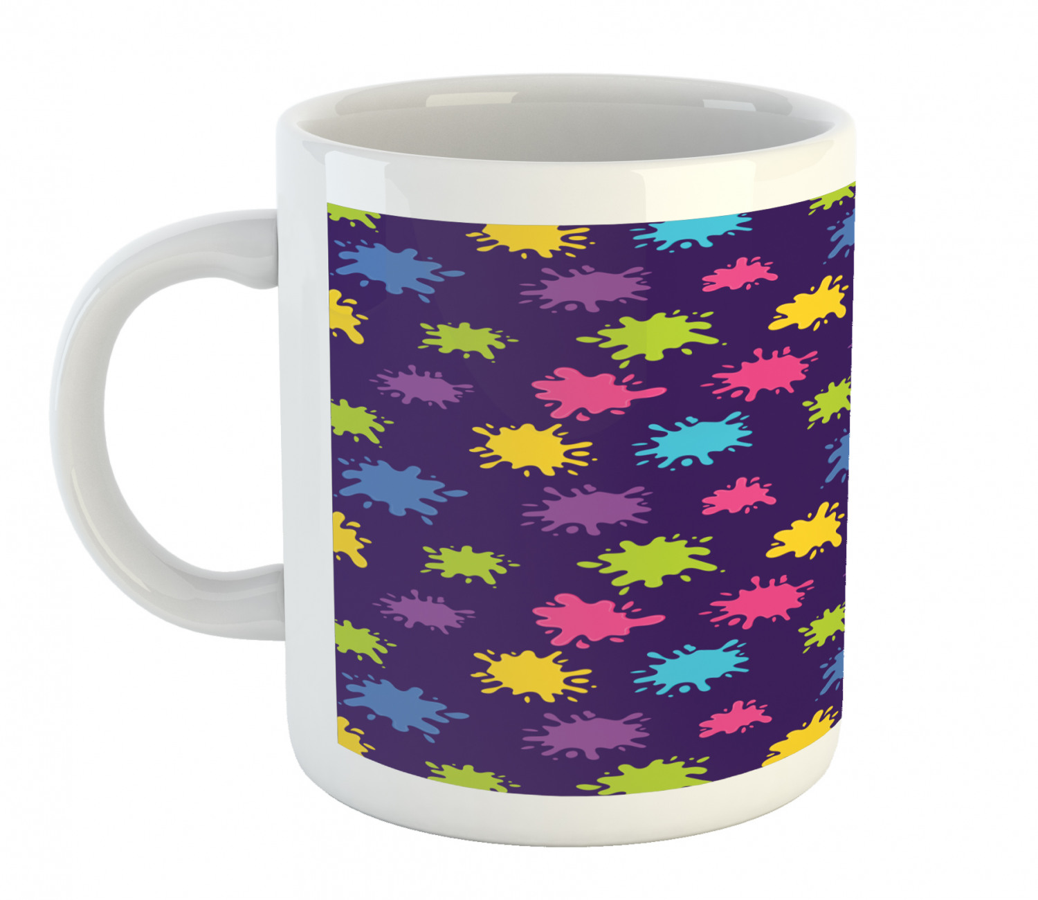 Coffee Unique Mug 11 oz Printed Ceramic Design Cup Ambesonne