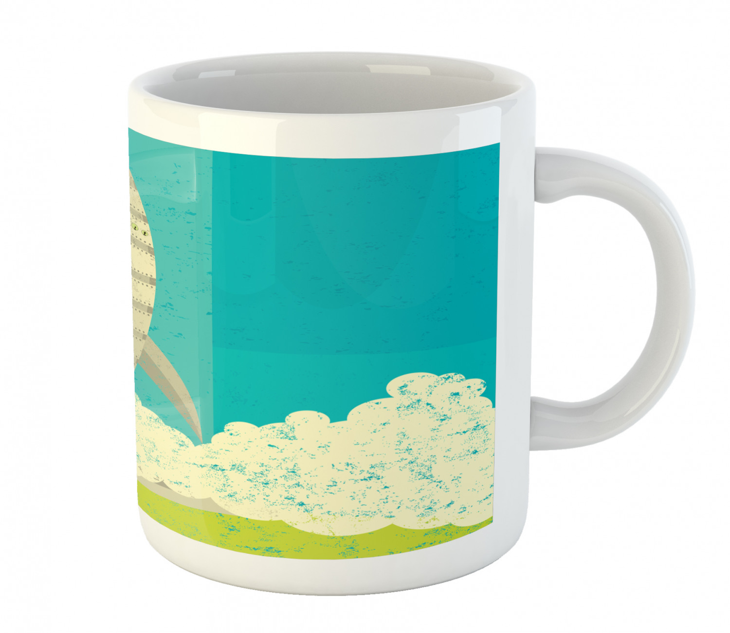 Coffee Unique Mug 11 oz Printed Ceramic Design Cup Ambesonne