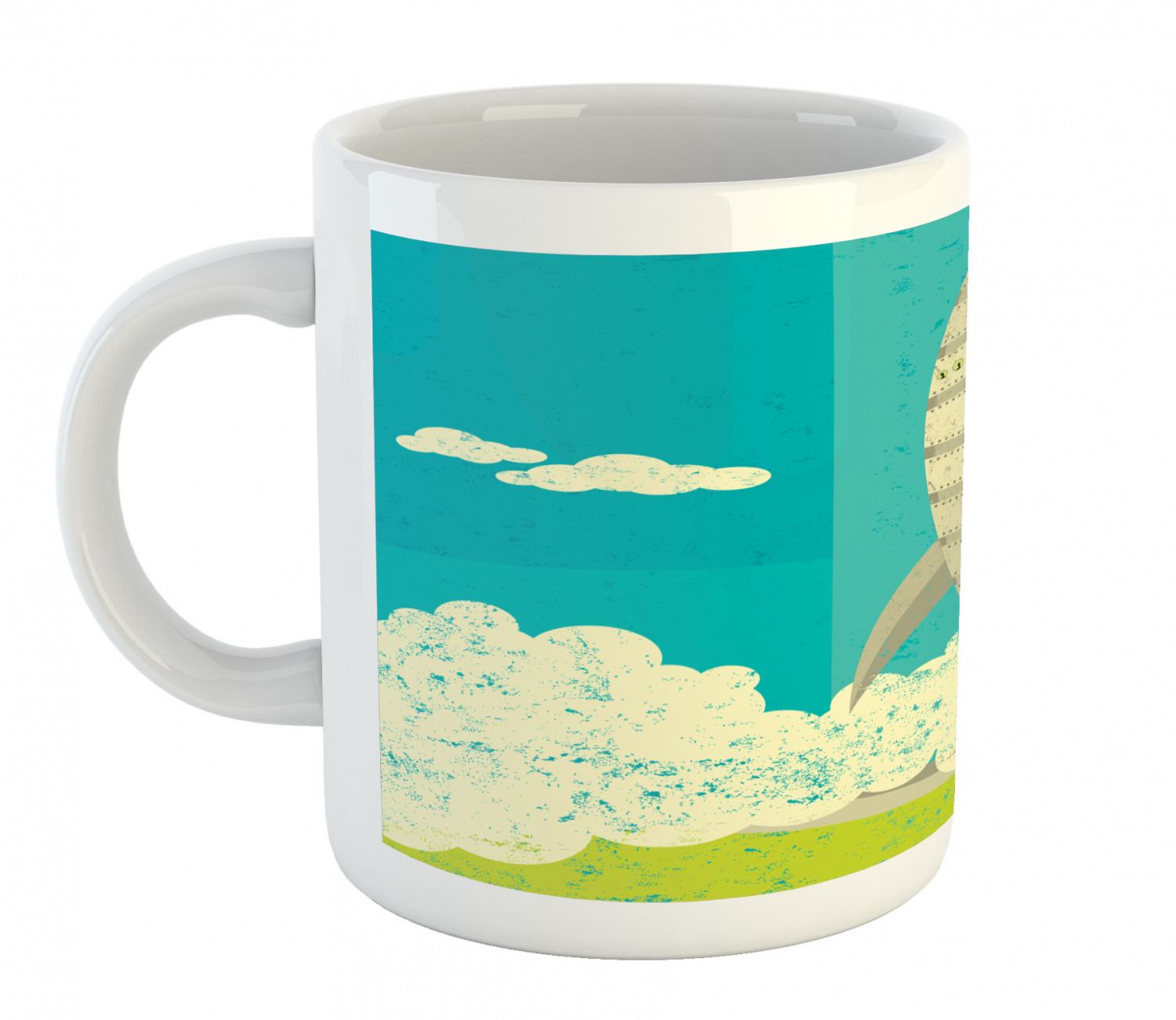 Coffee Unique Mug 11 oz Printed Ceramic Design Cup Ambesonne