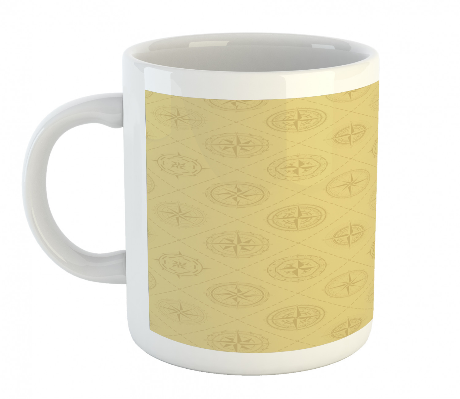 Coffee Unique Mug 11 oz Printed Ceramic Design Cup Ambesonne