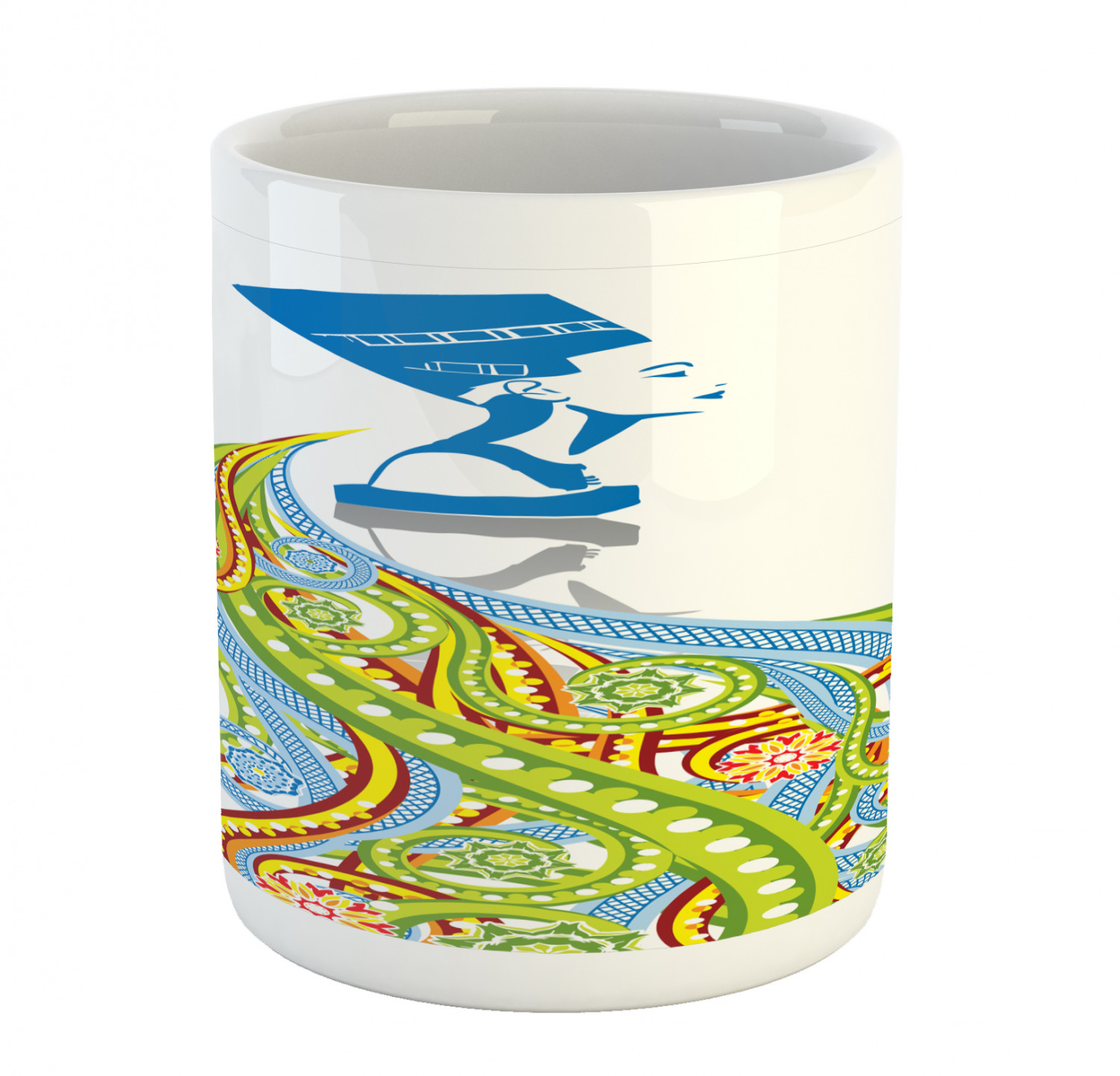 Coffee Unique Mug 11 oz Printed Ceramic Design Cup Ambesonne