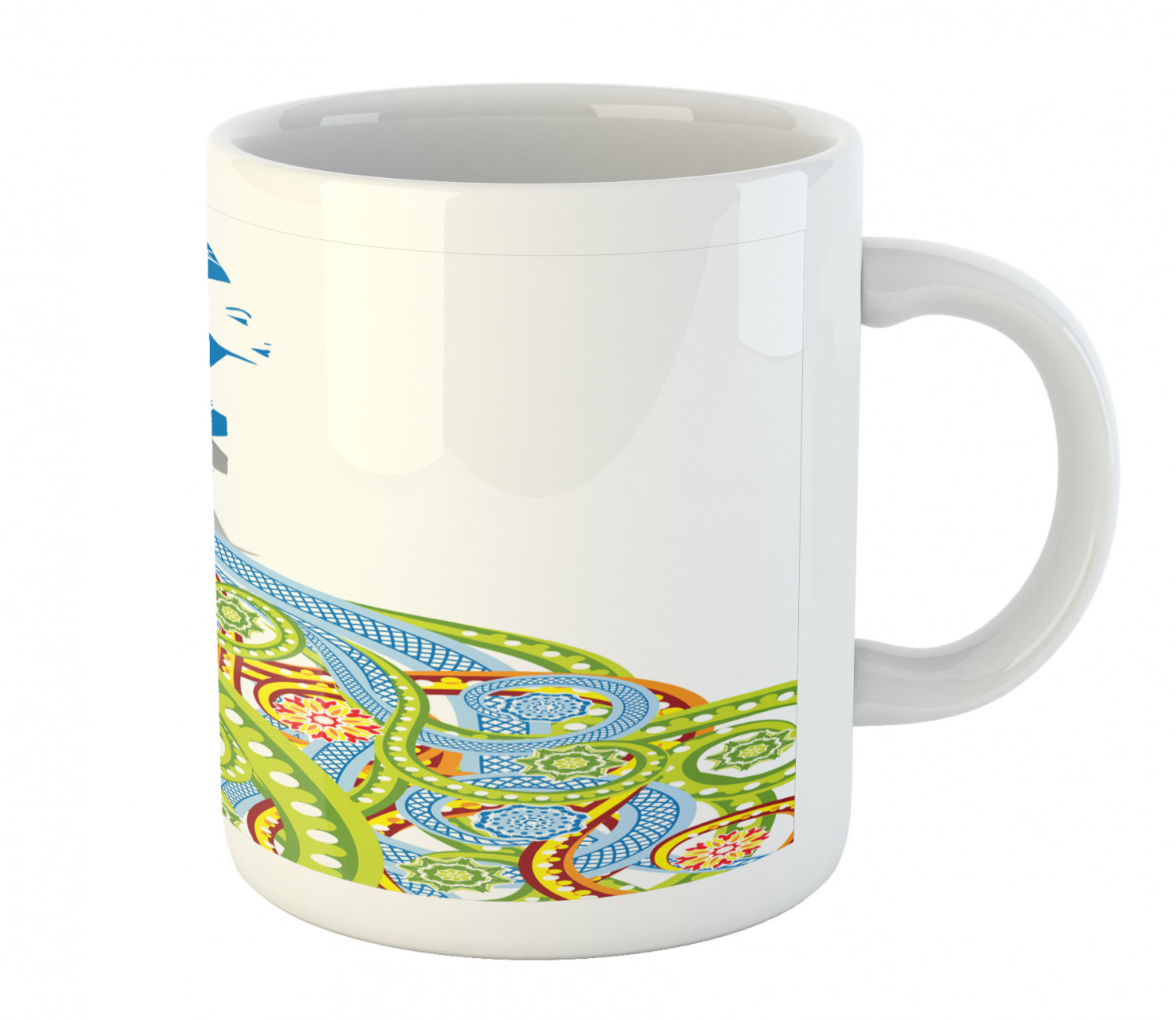 Coffee Unique Mug 11 oz Printed Ceramic Design Cup Ambesonne