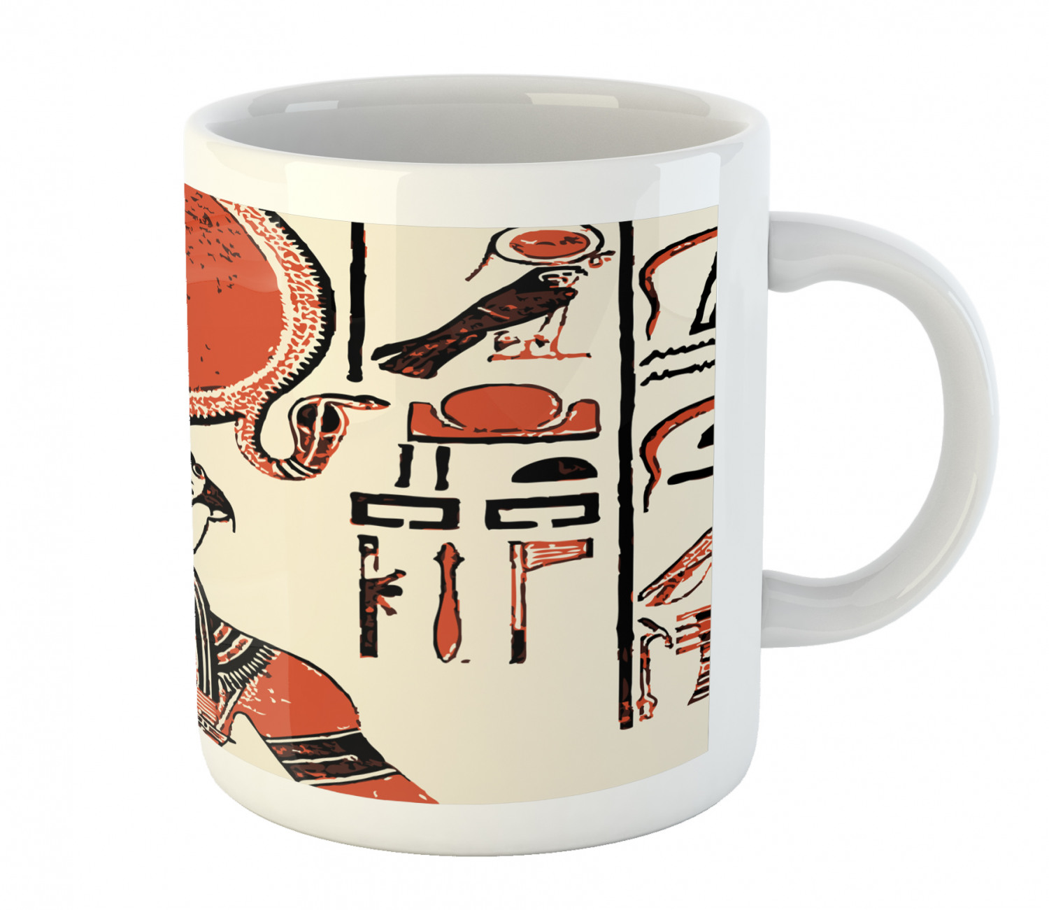 Coffee Unique Mug 11 oz Printed Ceramic Design Cup Ambesonne