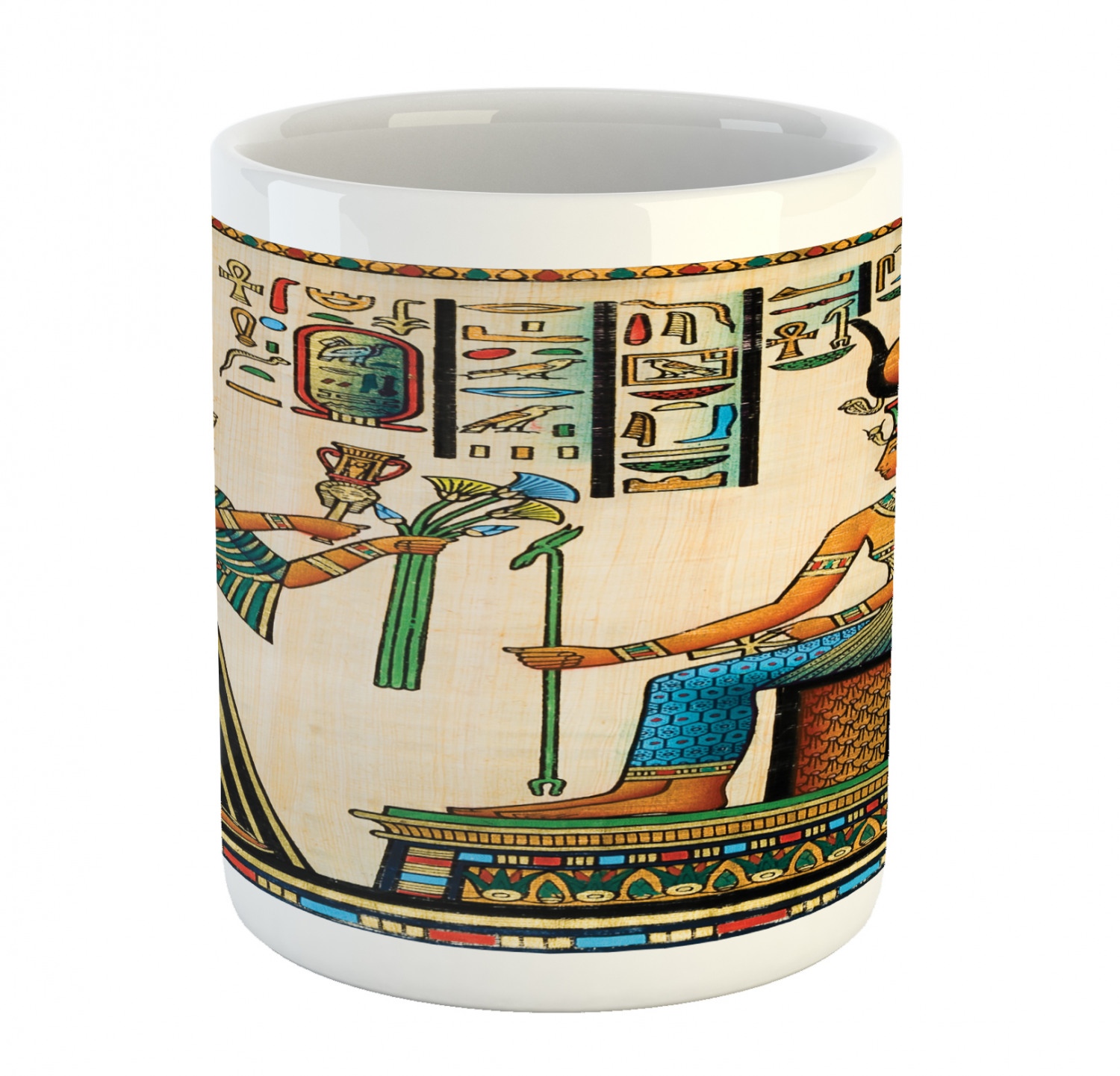 Coffee Unique Mug 11 oz Printed Ceramic Design Cup Ambesonne