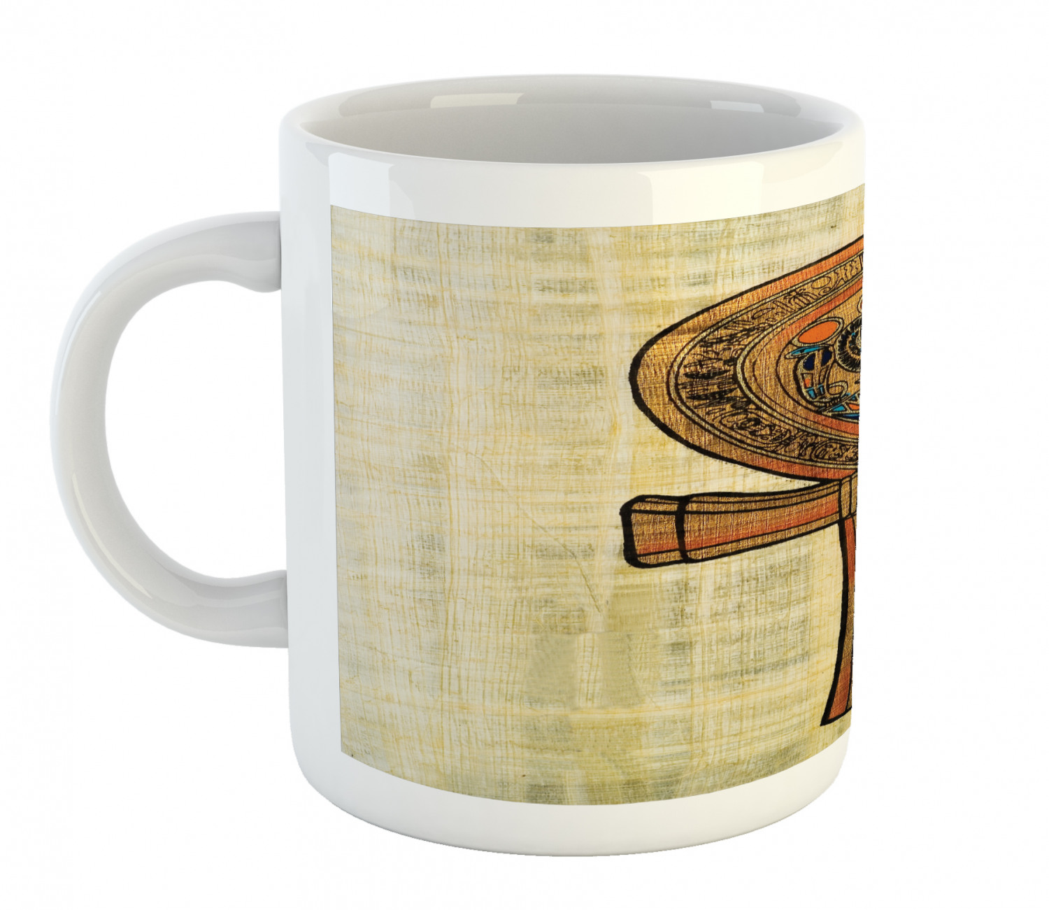 Coffee Unique Mug 11 oz Printed Ceramic Design Cup Ambesonne