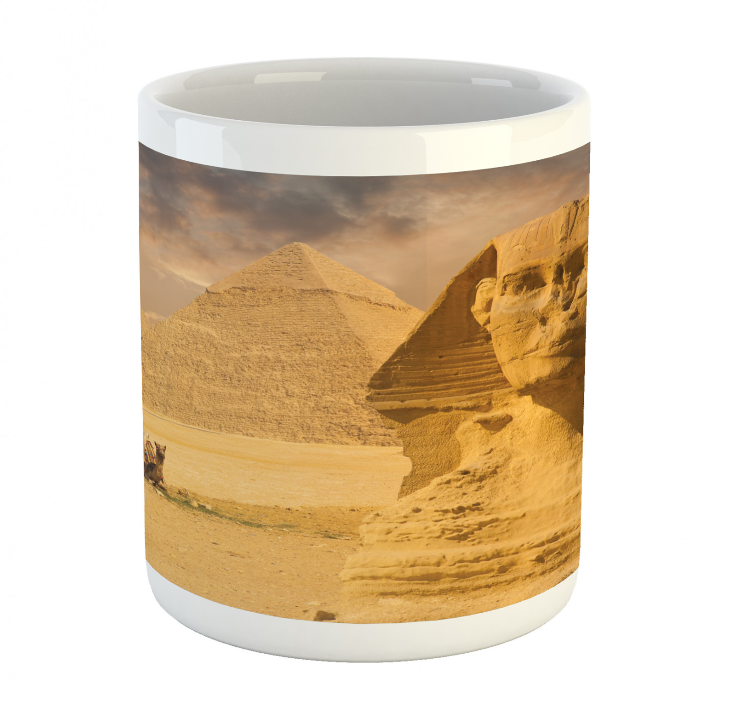 Coffee Unique Mug 11 oz Printed Ceramic Design Cup Ambesonne