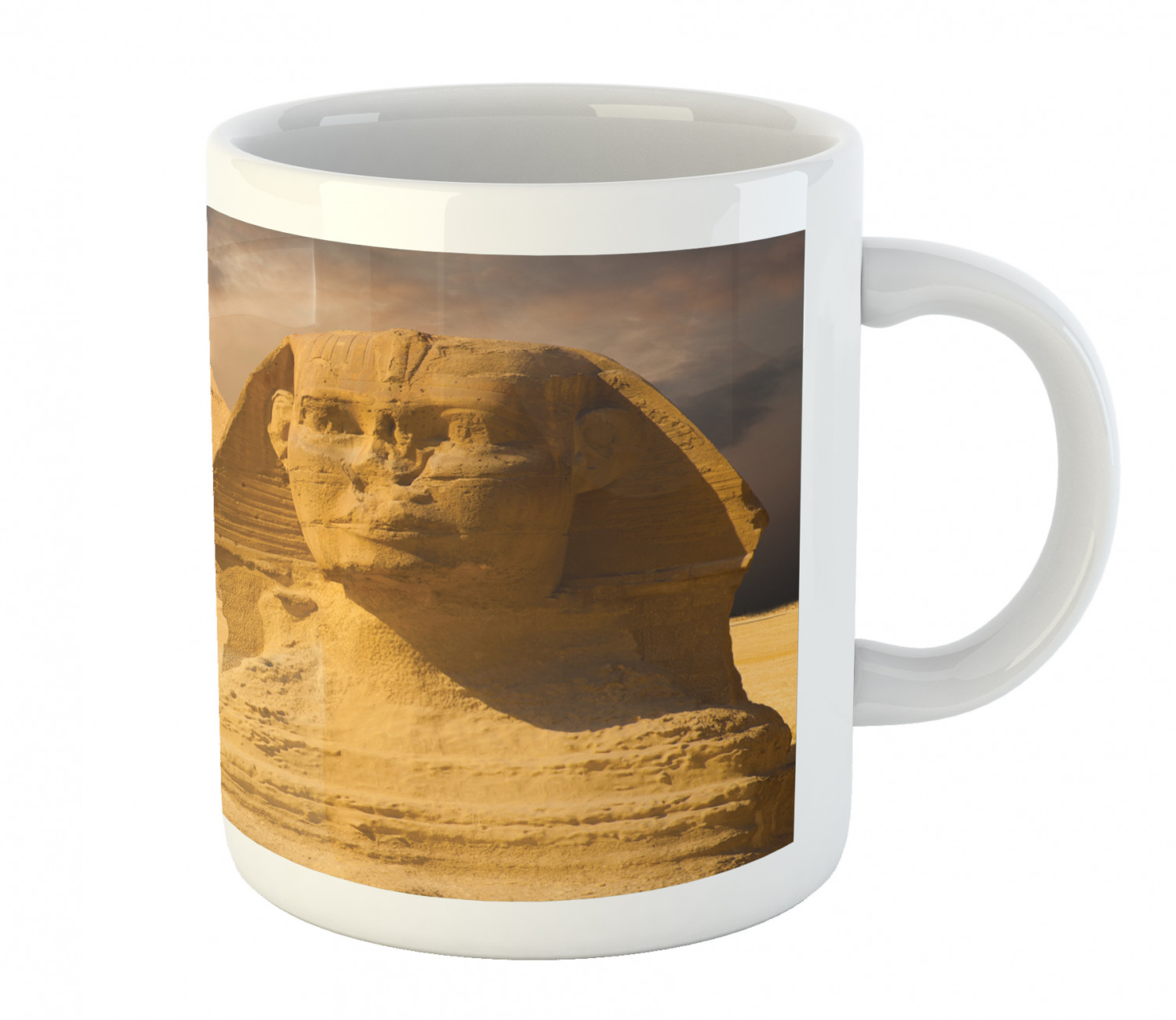 Coffee Unique Mug 11 oz Printed Ceramic Design Cup Ambesonne