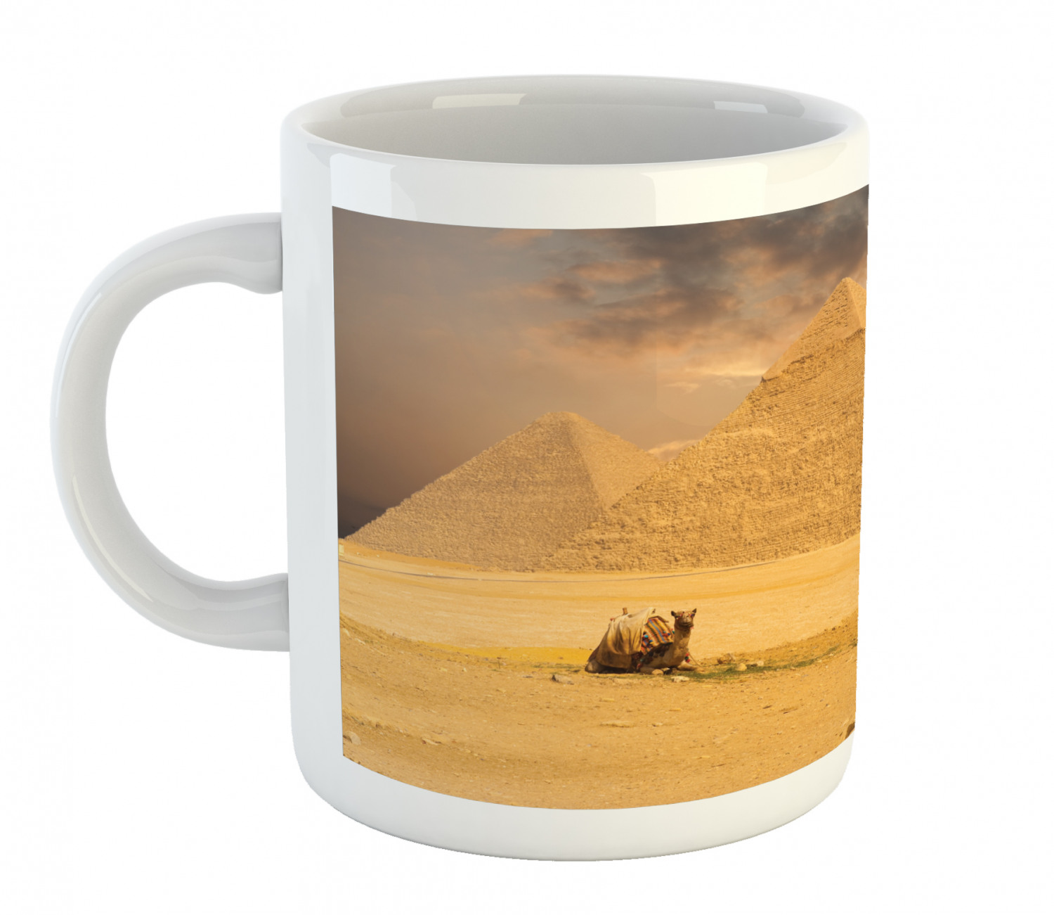 Coffee Unique Mug 11 oz Printed Ceramic Design Cup Ambesonne