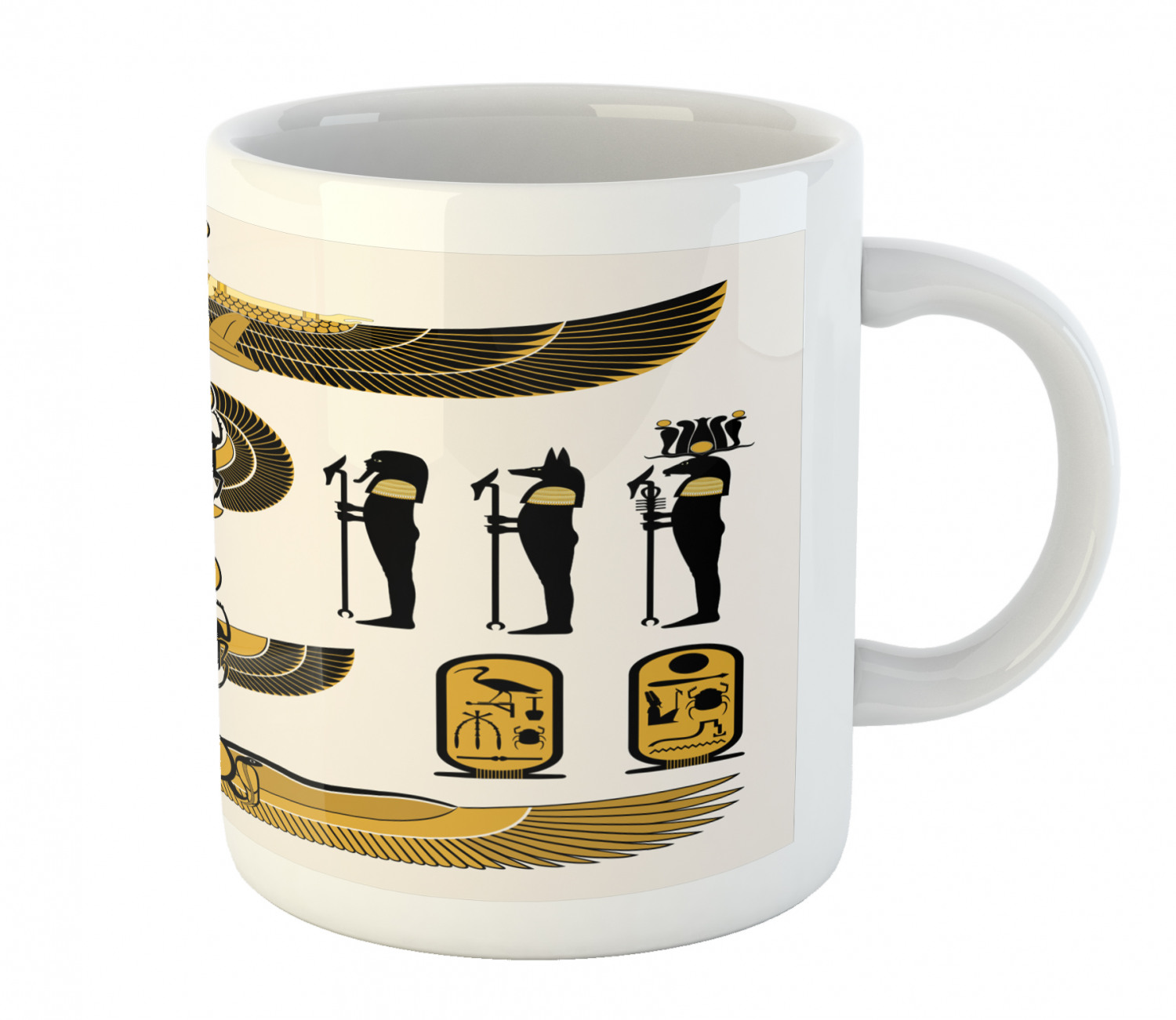 Coffee Unique Mug 11 oz Printed Ceramic Design Cup Ambesonne