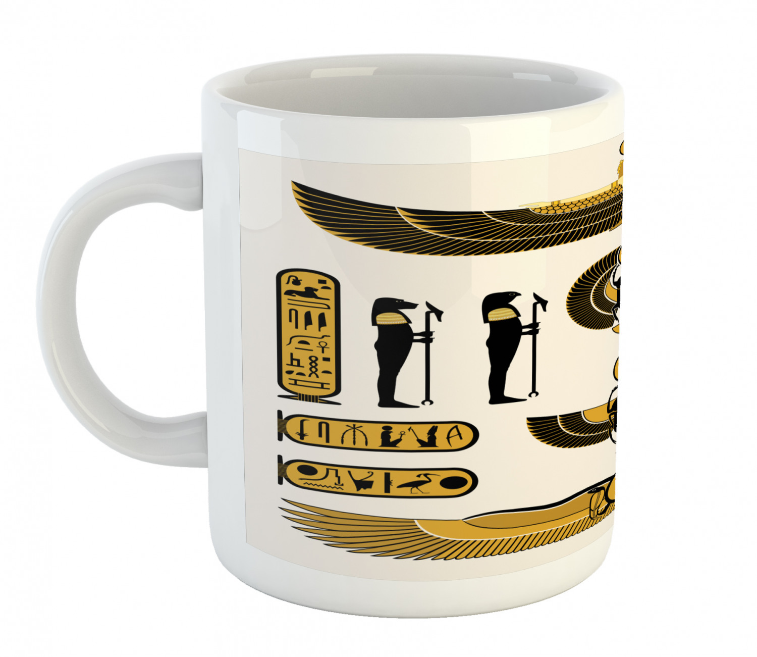 Coffee Unique Mug 11 oz Printed Ceramic Design Cup Ambesonne