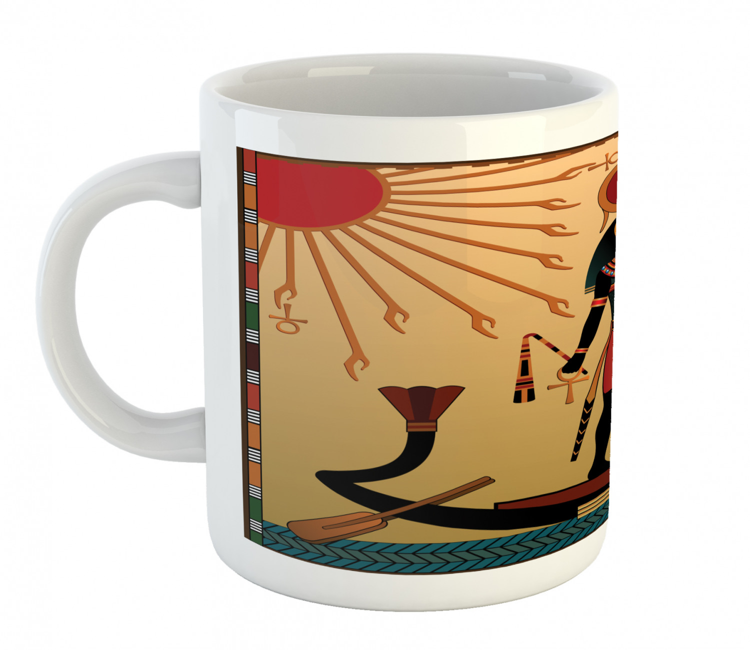 Coffee Unique Mug 11 oz Printed Ceramic Design Cup Ambesonne