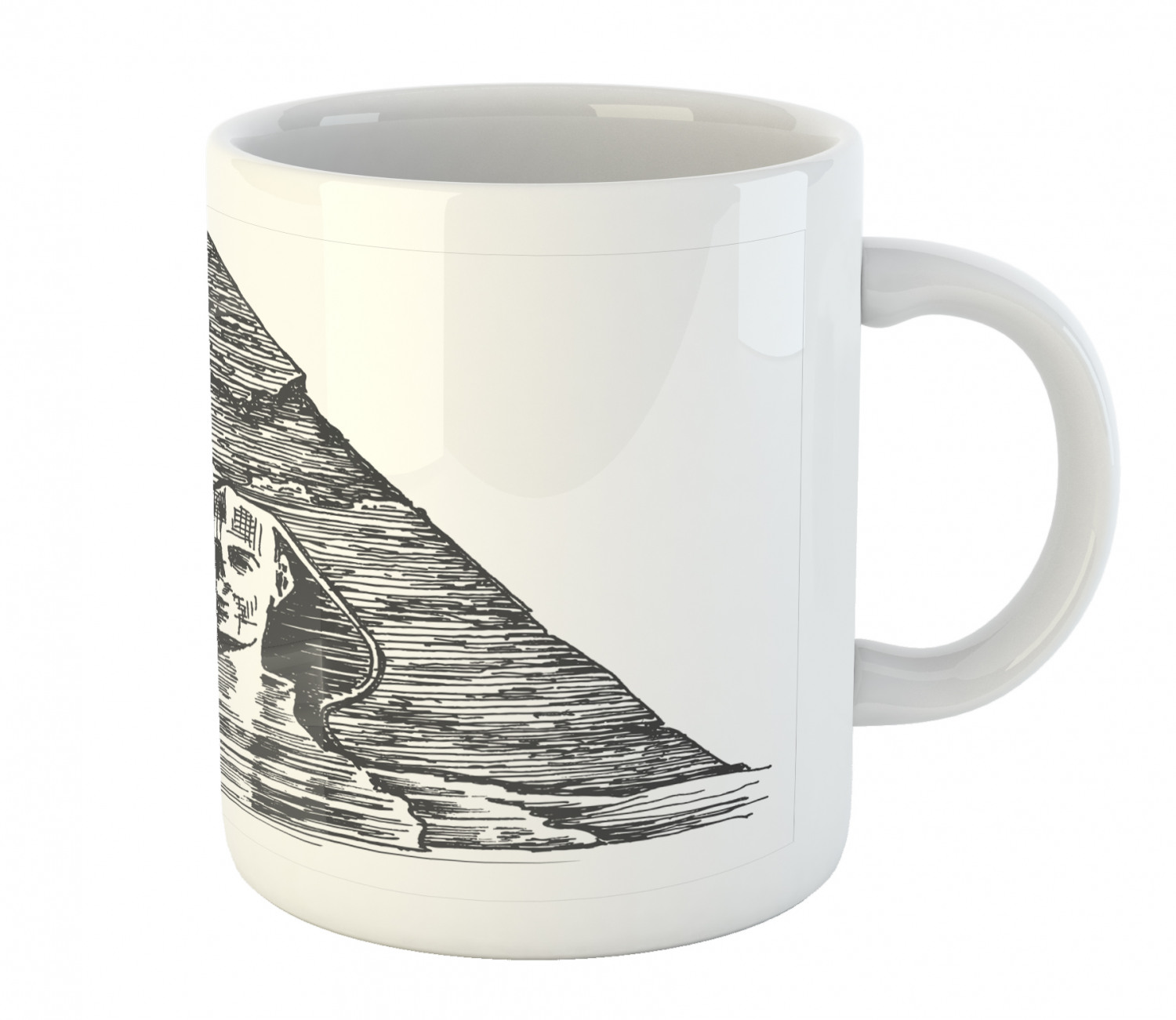 Coffee Unique Mug 11 oz Printed Ceramic Design Cup Ambesonne