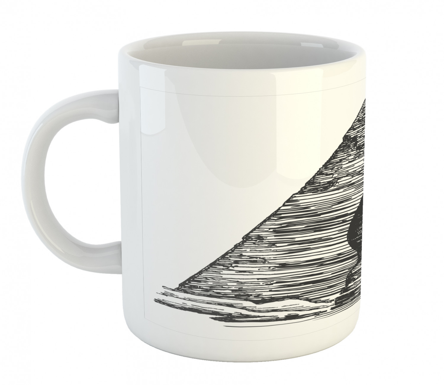 Coffee Unique Mug 11 oz Printed Ceramic Design Cup Ambesonne