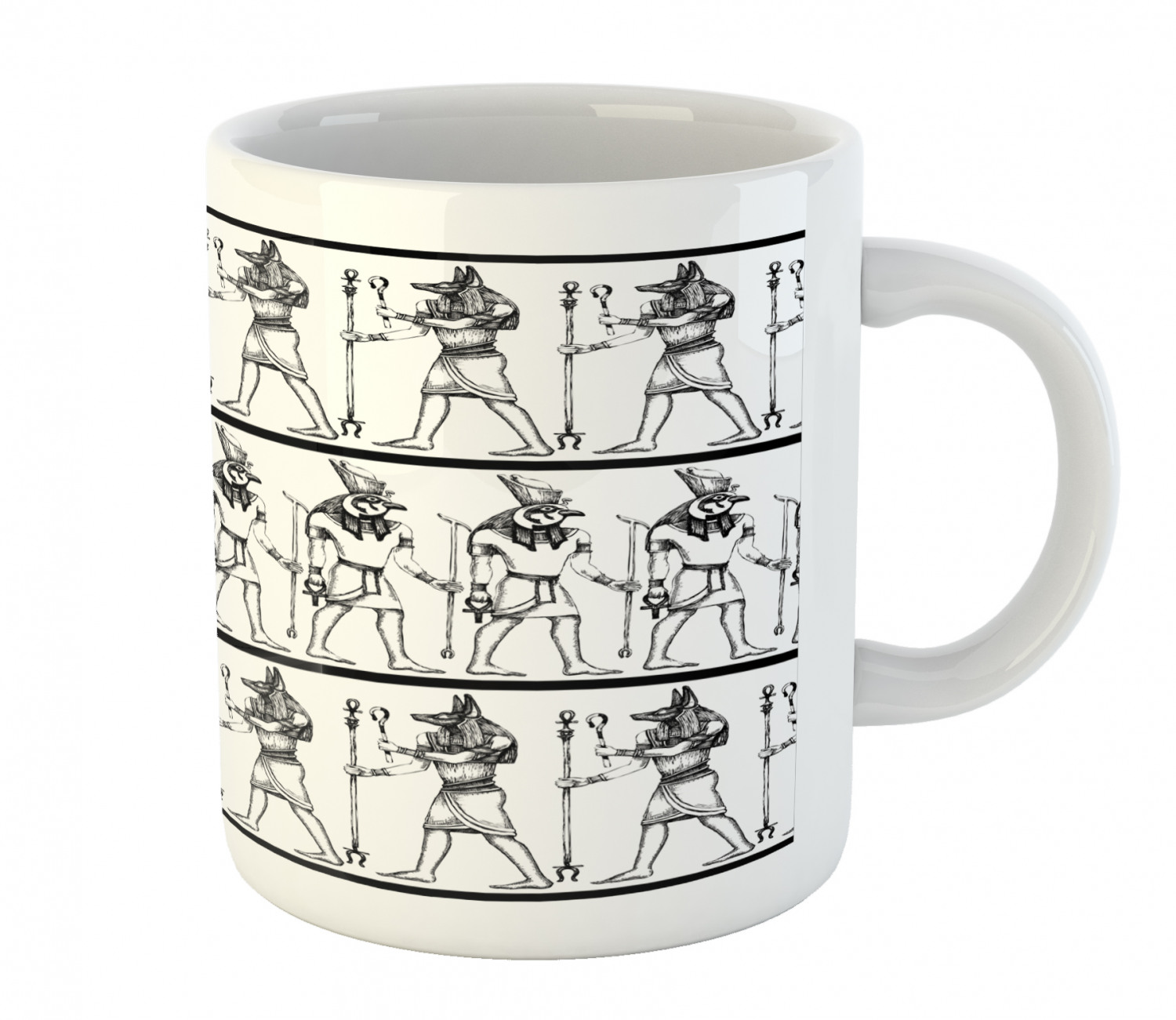 Coffee Unique Mug 11 oz Printed Ceramic Design Cup Ambesonne