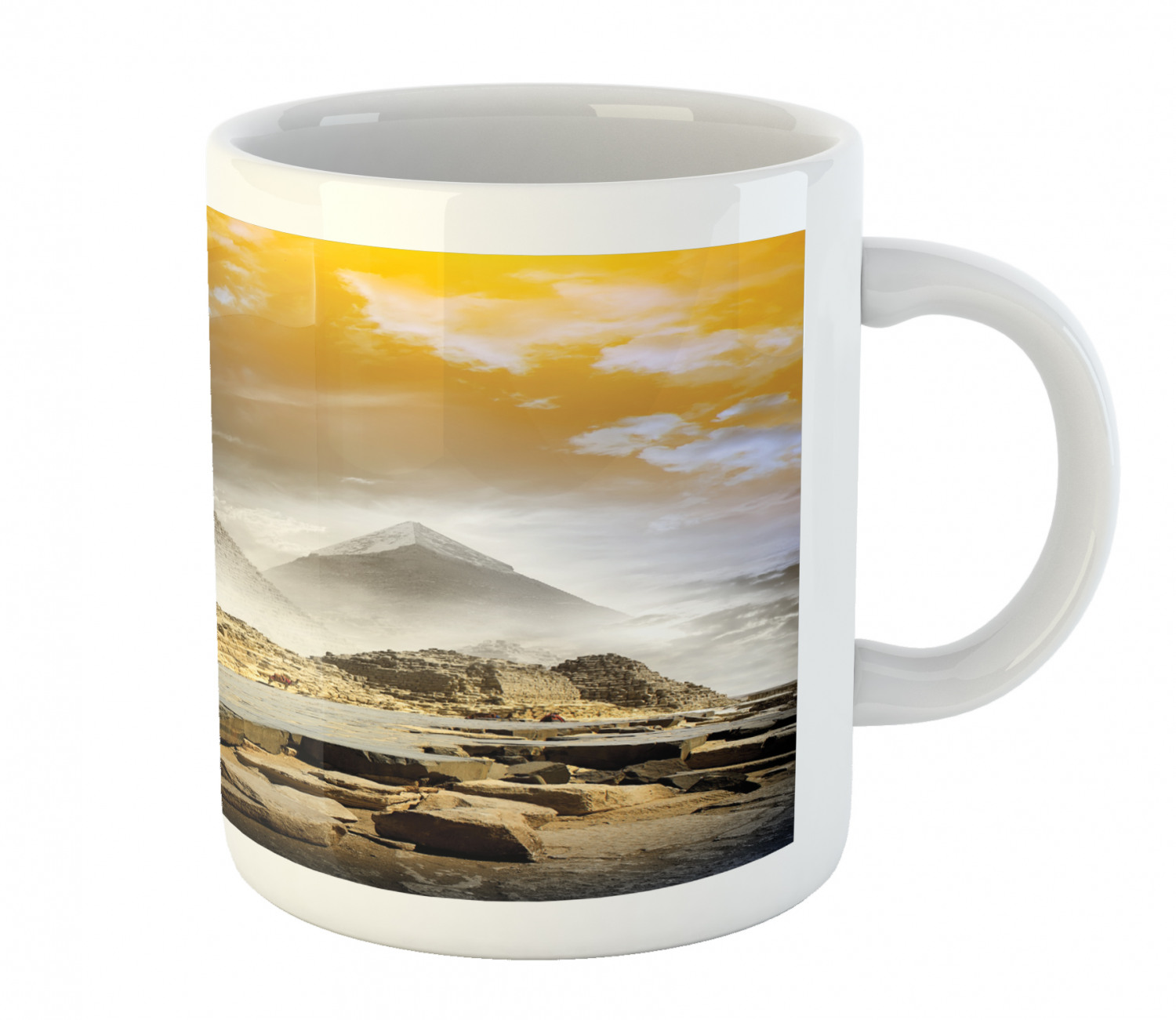 Coffee Unique Mug 11 oz Printed Ceramic Design Cup Ambesonne