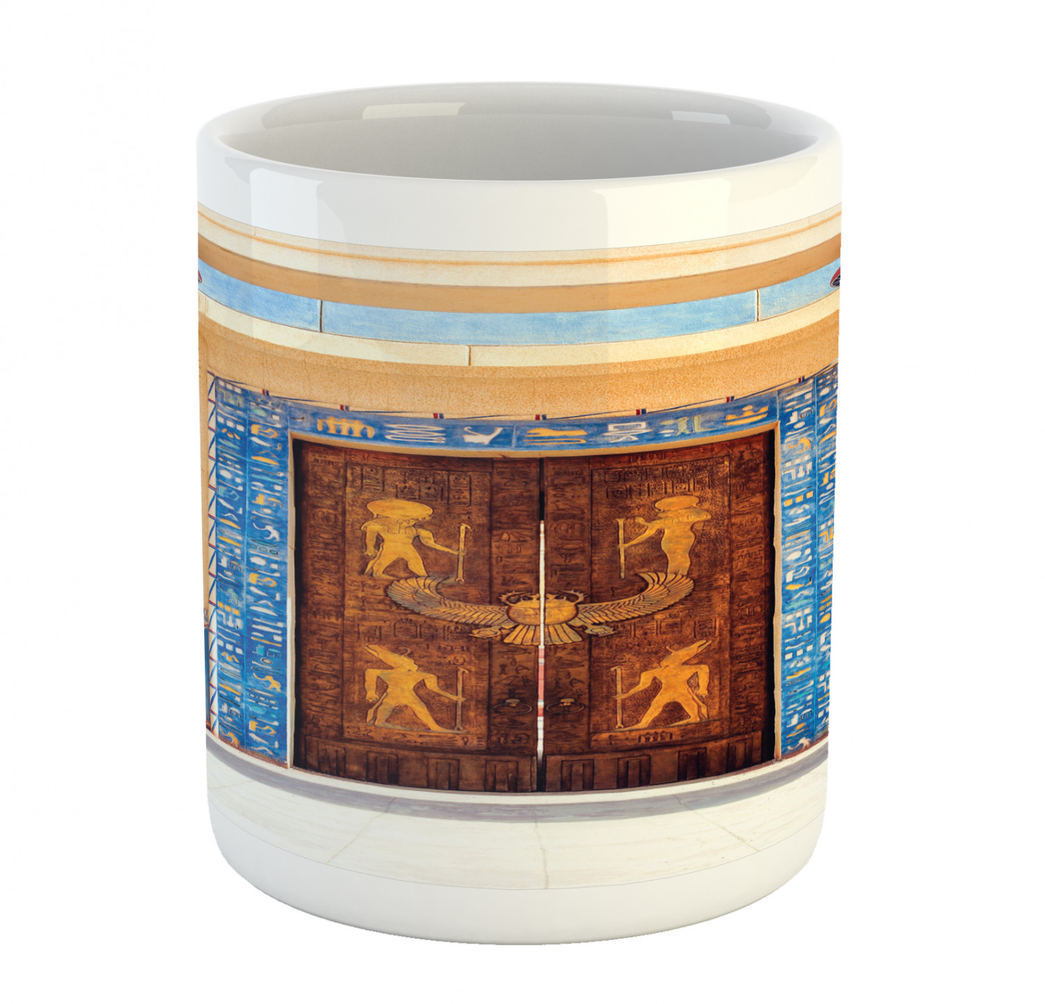 Coffee Unique Mug 11 oz Printed Ceramic Design Cup Ambesonne