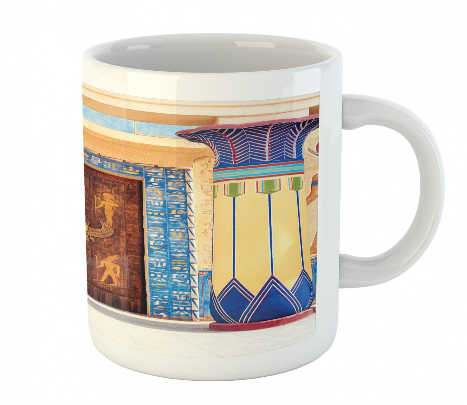 Coffee Unique Mug 11 oz Printed Ceramic Design Cup Ambesonne