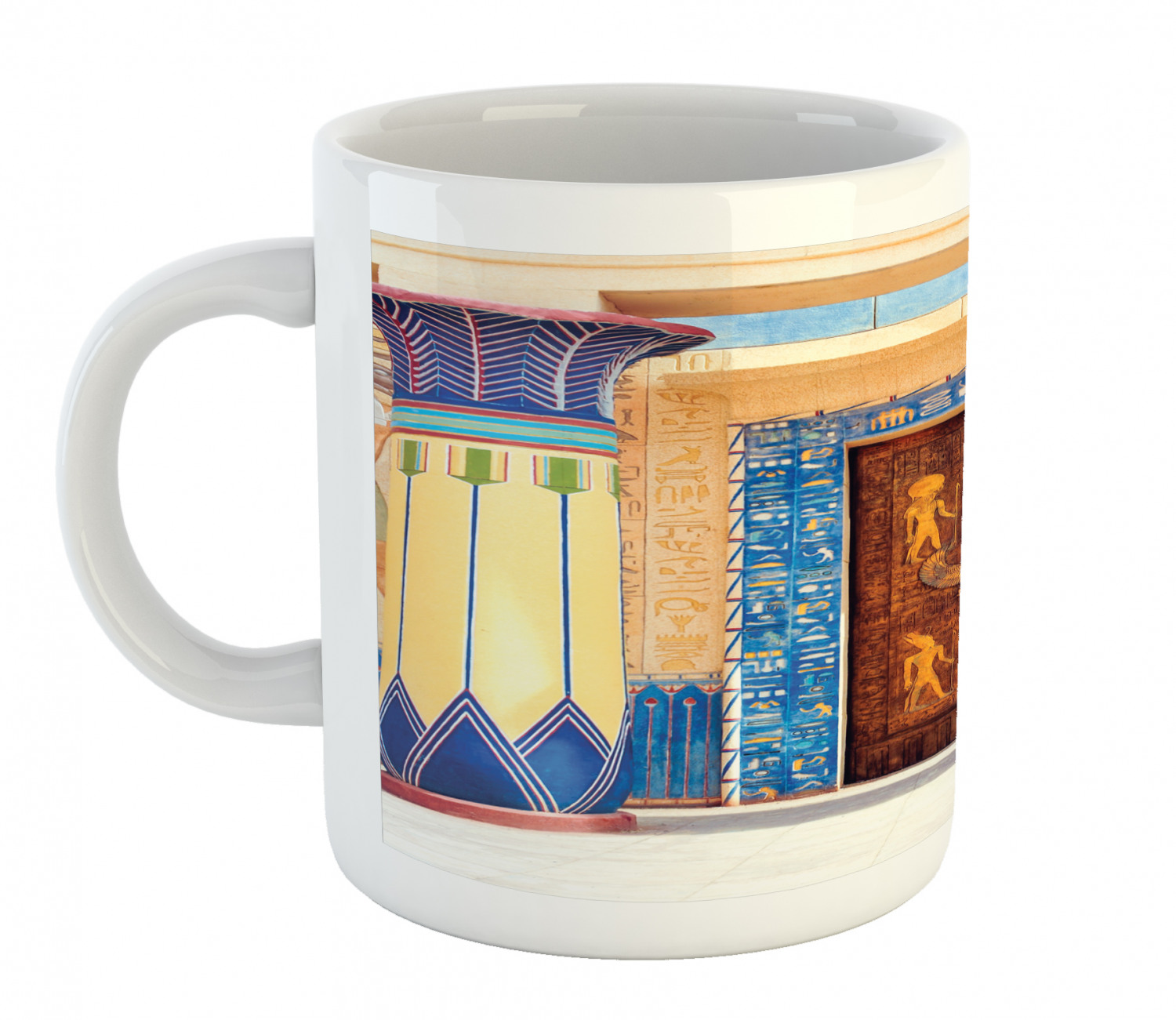 Coffee Unique Mug 11 oz Printed Ceramic Design Cup Ambesonne