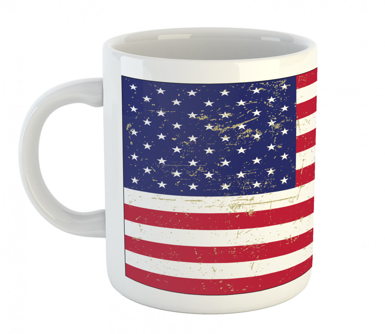 Ambesonne American Design Ceramic Coffee Mug Cup for Water Tea Drinks, 11 oz