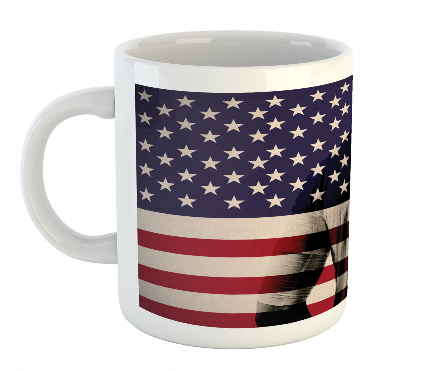 Ambesonne American Design Ceramic Coffee Mug Cup for Water Tea Drinks, 11 oz