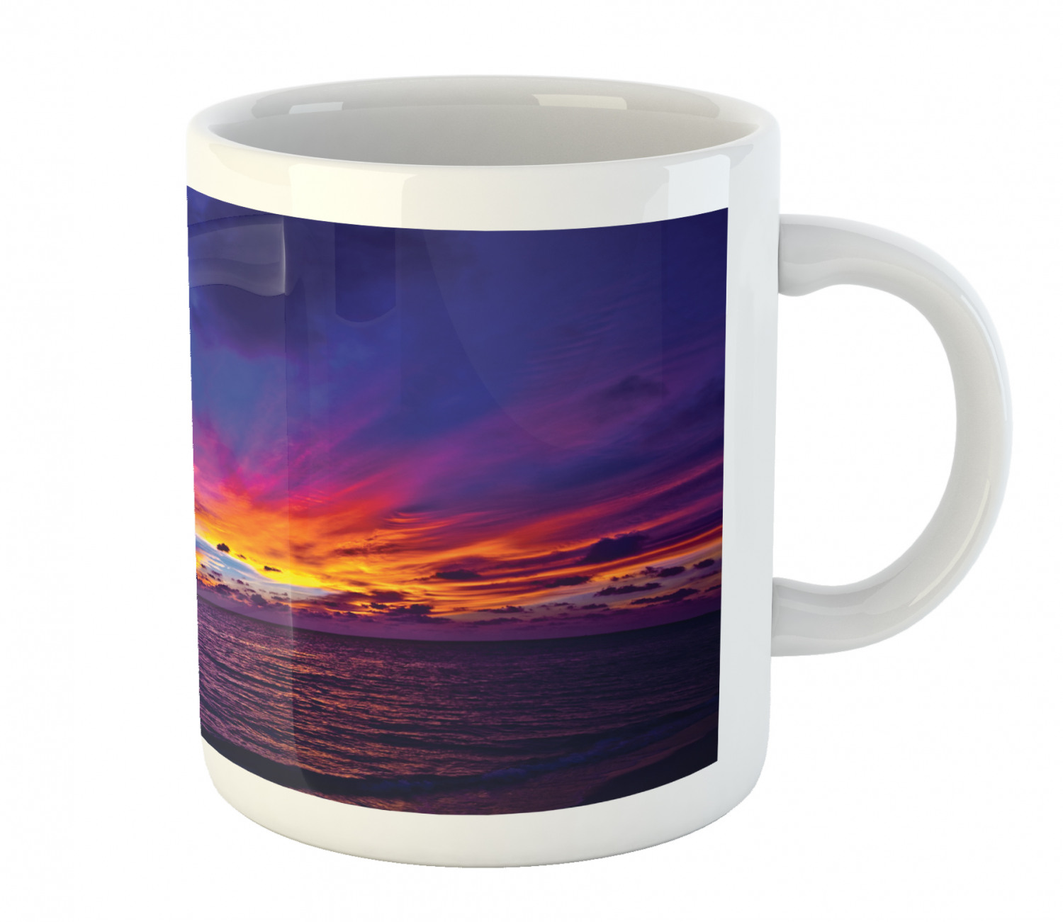 Ambesonne Nautical Theme Ceramic Coffee Mug Cup for Water Tea Drinks ...