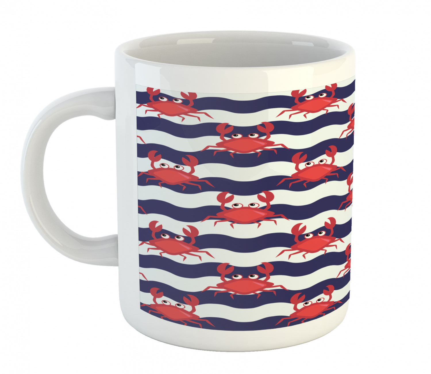Ambesonne Nautical Theme Ceramic Coffee Mug Cup for Water Tea Drinks