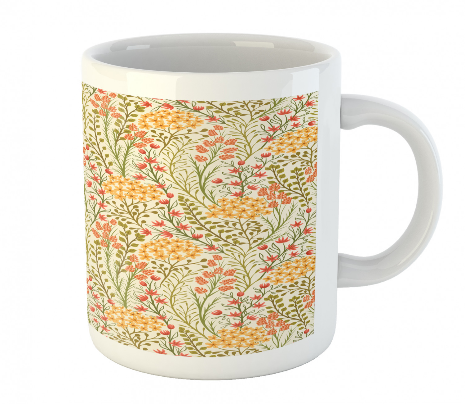 Ambesonne Flower Nature Ceramic Coffee Mug Cup for Water Tea Drinks, 11 oz - Picture 122 of 244
