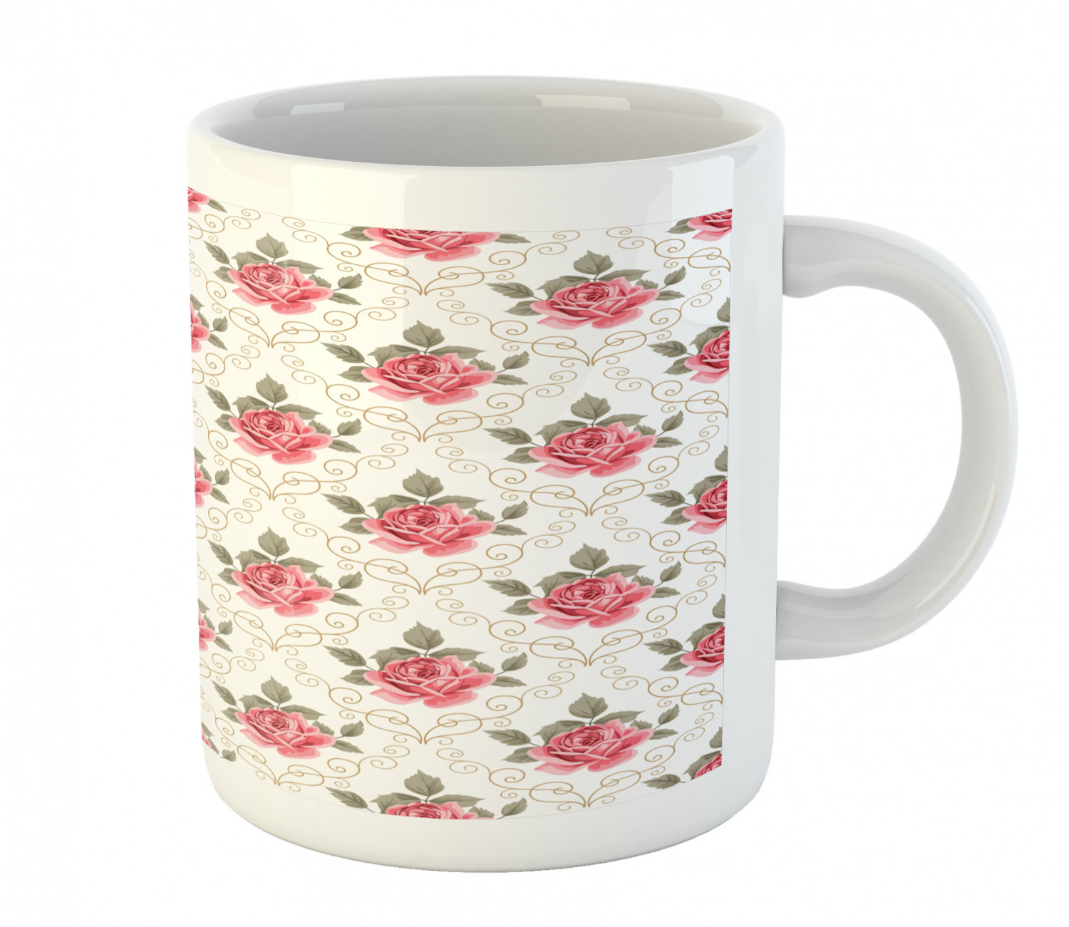 Ambesonne Flower Nature Ceramic Coffee Mug Cup for Water Tea Drinks, 11 oz - Picture 190 of 244