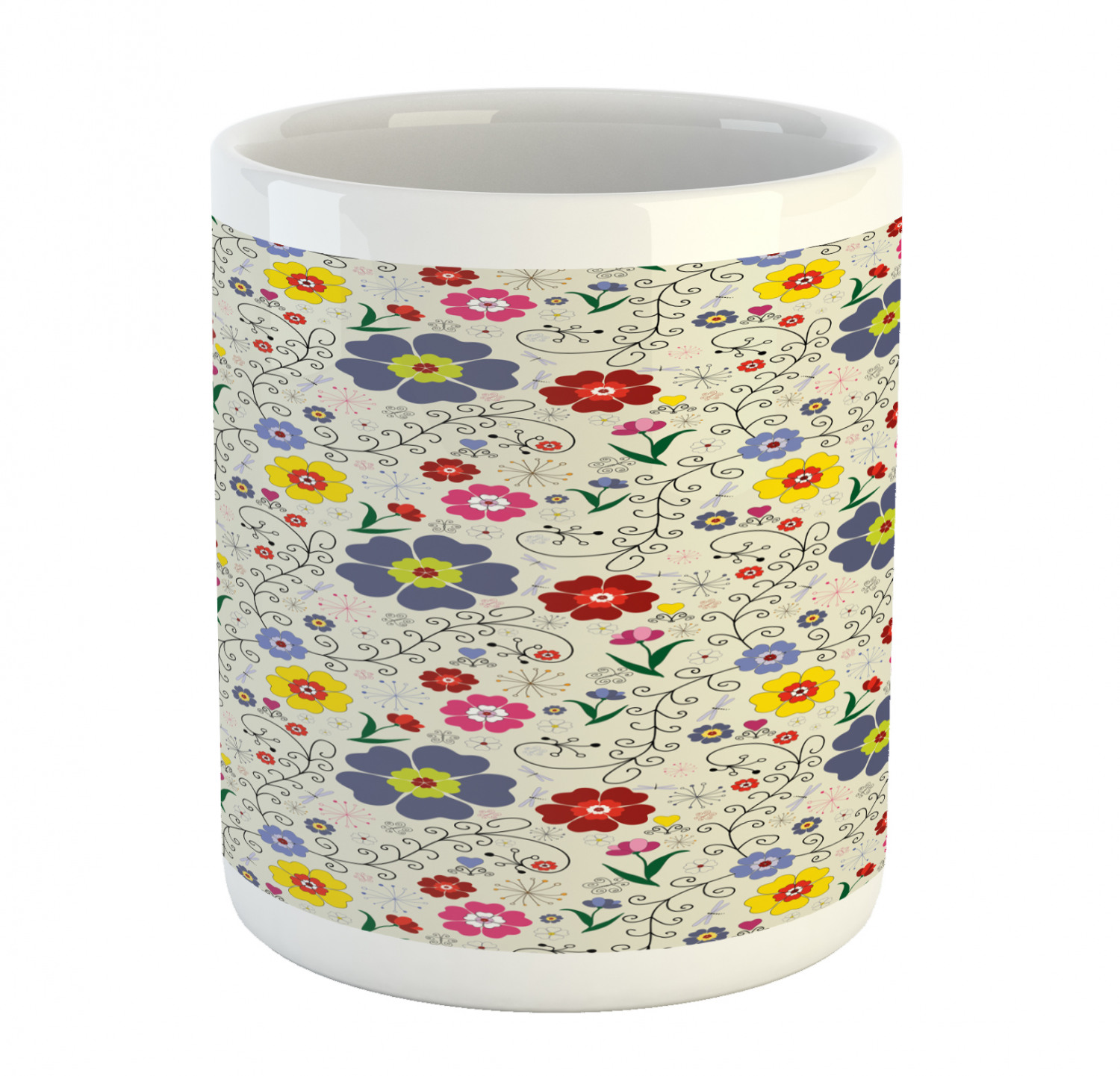 Floral Leaves Ceramic Coffee Mug Cup for Water Tea Drinks, 11 oz - Picture 81 of 244