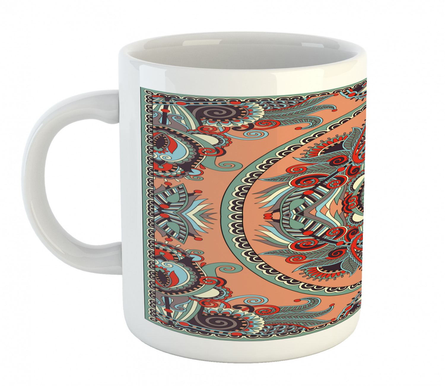 Floral Leaves Ceramic Coffee Mug Cup for Water Tea Drinks, 11 oz - Picture 215 of 244