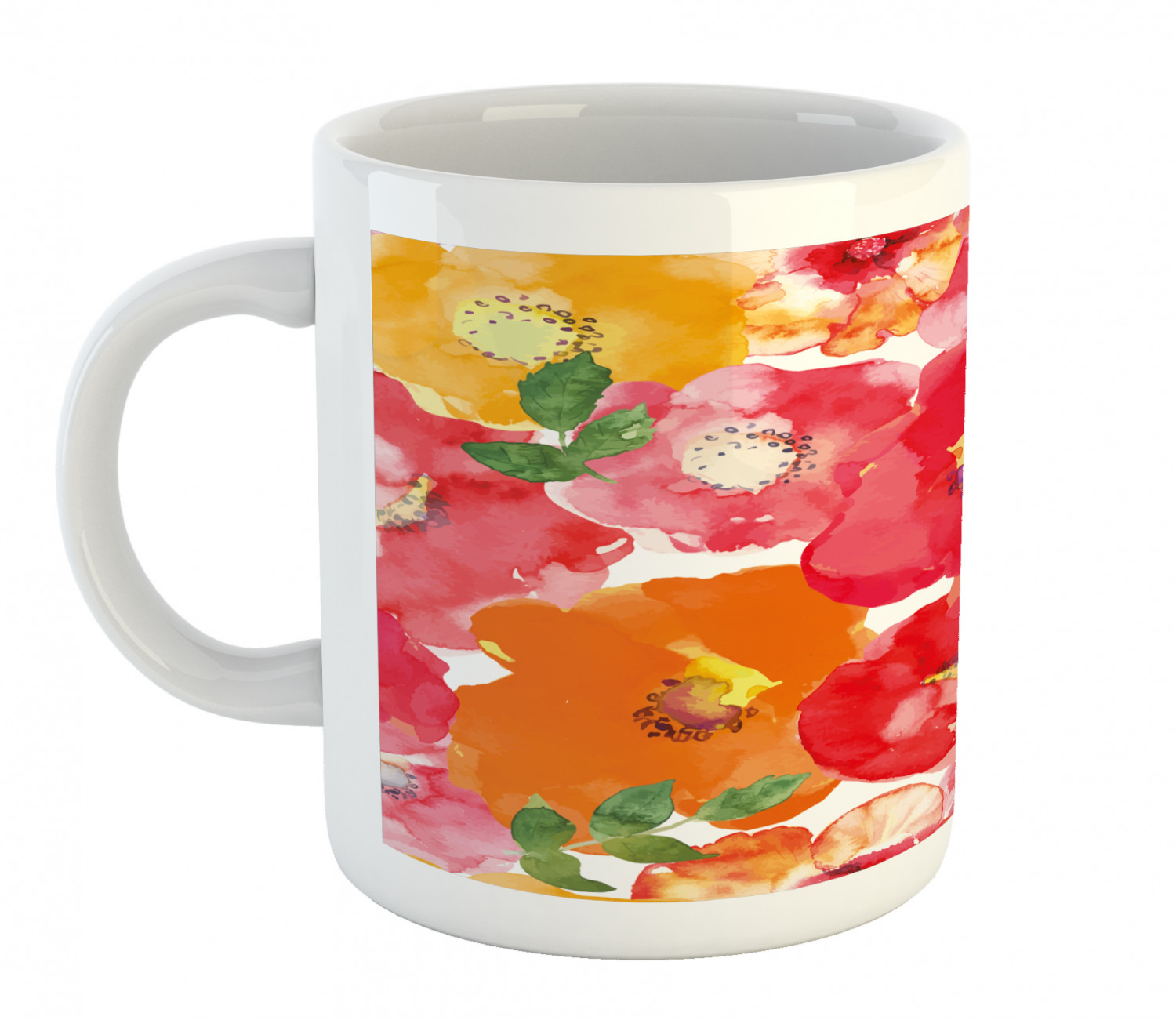 Ambesonne Flower Nature Ceramic Coffee Mug Cup for Water Tea Drinks, 11 oz - Picture 239 of 244