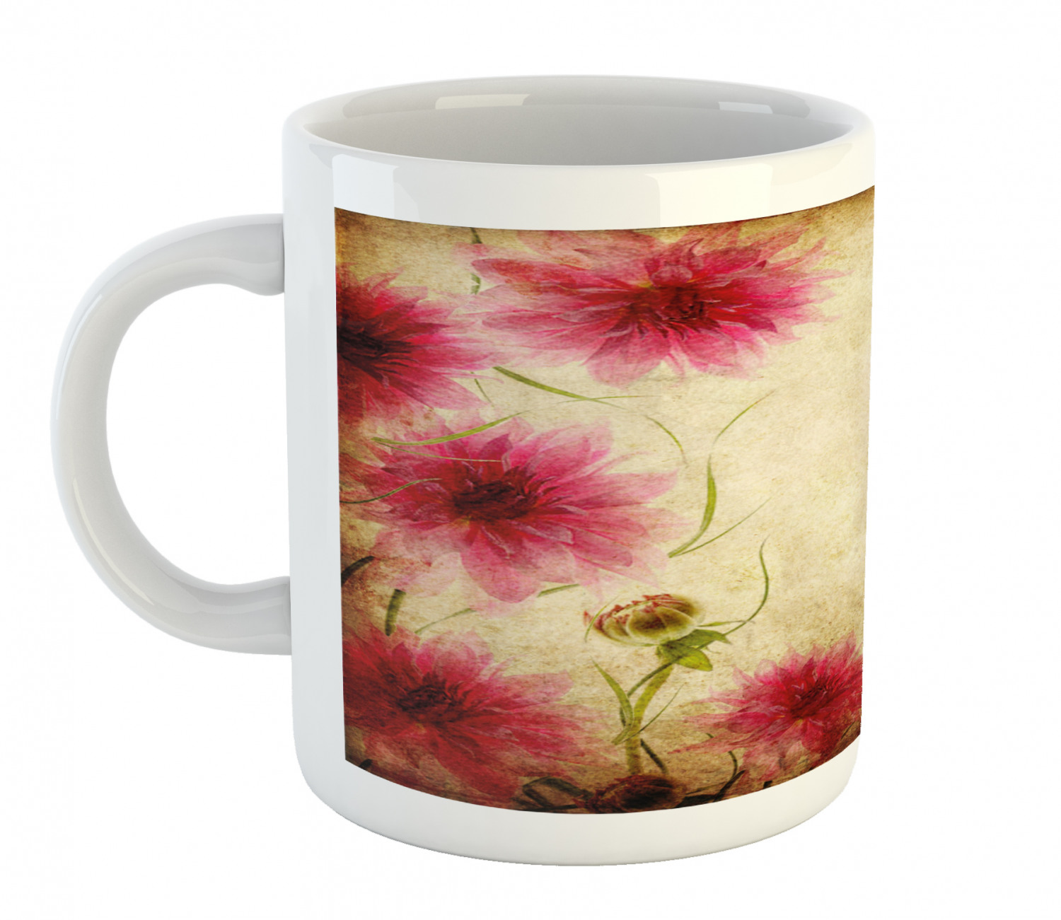 Floral Leaves Ceramic Coffee Mug Cup for Water Tea Drinks, 11 oz - Picture 155 of 244