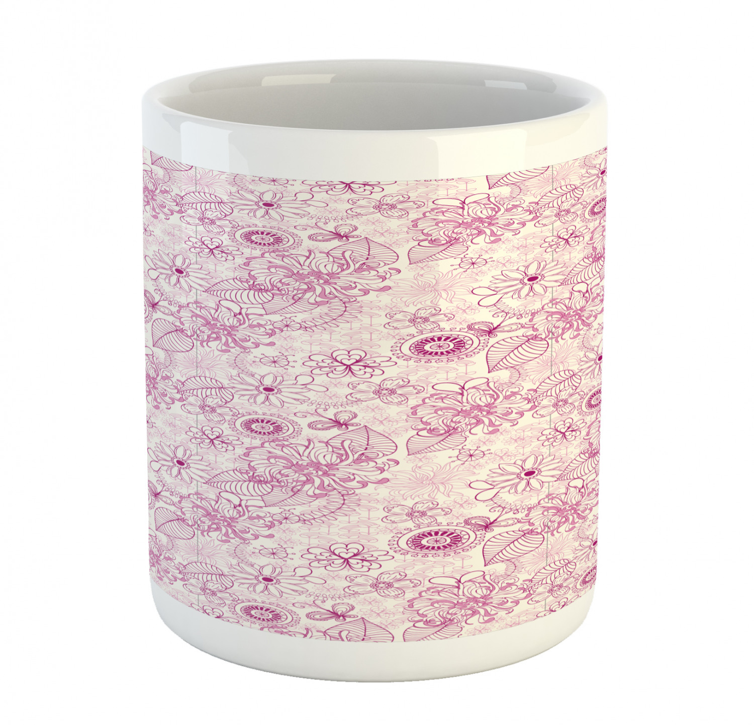 Floral Leaves Ceramic Coffee Mug Cup for Water Tea Drinks, 11 oz - Picture 157 of 244