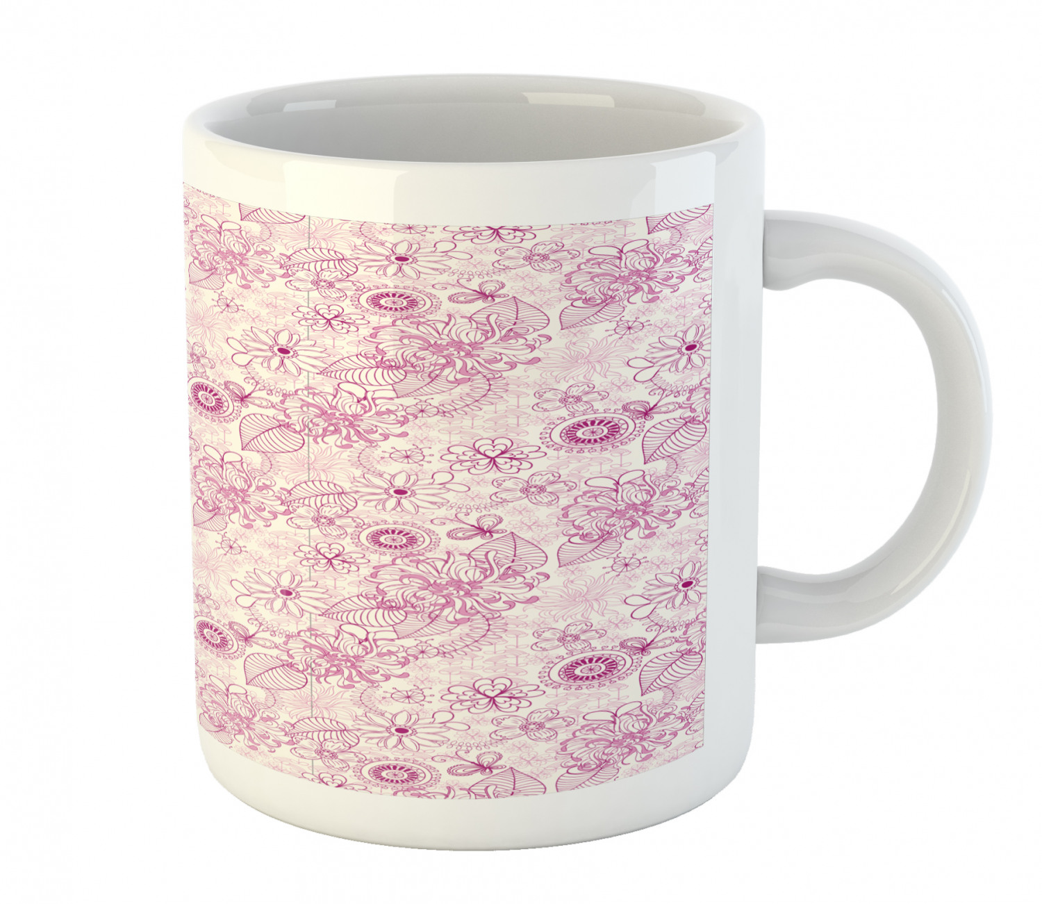 Floral Leaves Ceramic Coffee Mug Cup for Water Tea Drinks, 11 oz - Picture 158 of 244