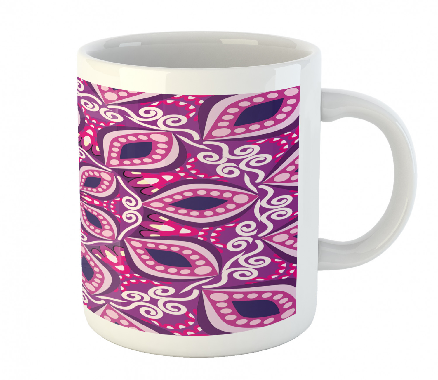 Floral Leaves Ceramic Coffee Mug Cup for Water Tea Drinks, 11 oz - Picture 130 of 244