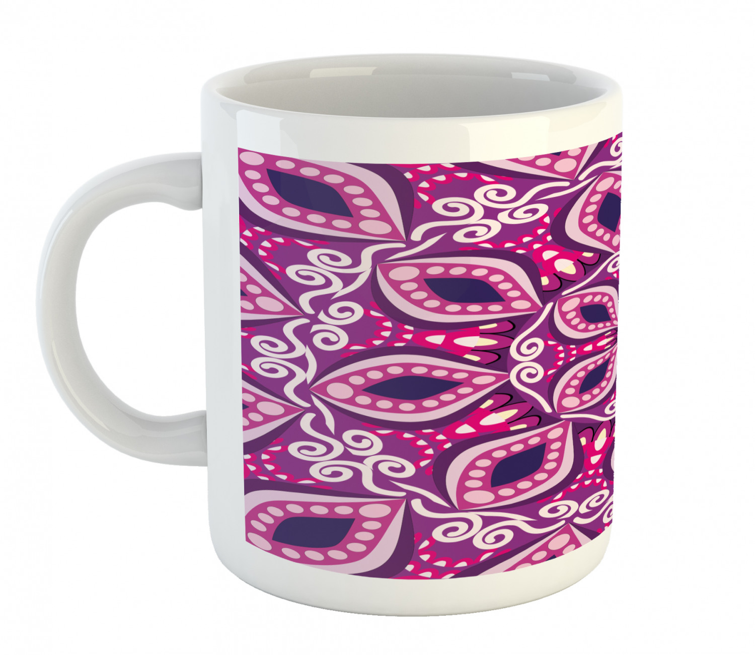 Floral Leaves Ceramic Coffee Mug Cup for Water Tea Drinks, 11 oz - Picture 131 of 244