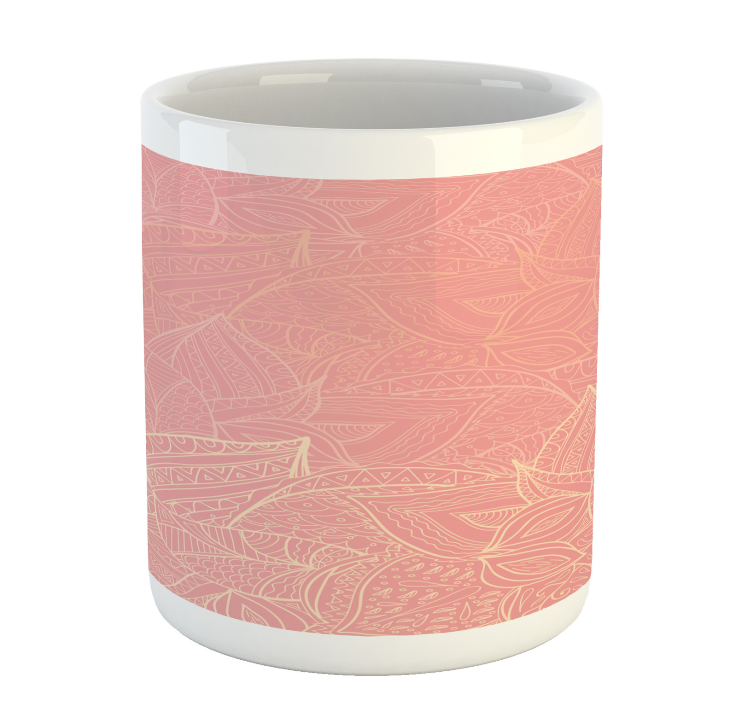 Floral Leaves Ceramic Coffee Mug Cup for Water Tea Drinks, 11 oz - Picture 237 of 244