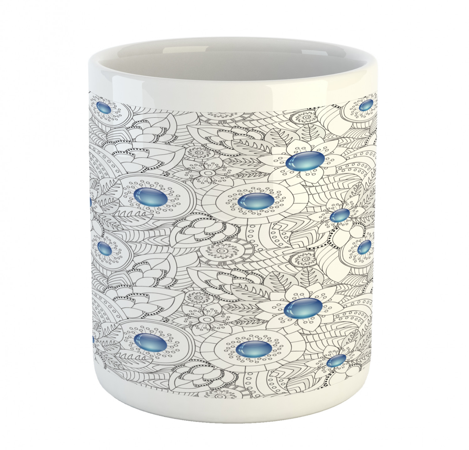 Floral Leaves Ceramic Coffee Mug Cup for Water Tea Drinks, 11 oz - Picture 101 of 244