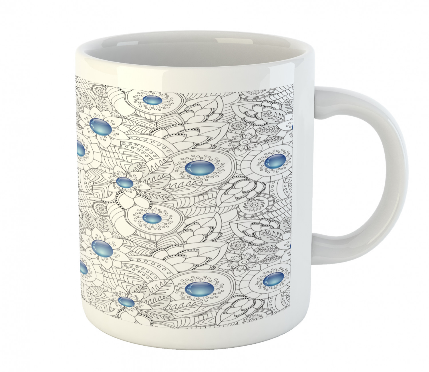 Floral Leaves Ceramic Coffee Mug Cup for Water Tea Drinks, 11 oz - Picture 102 of 244