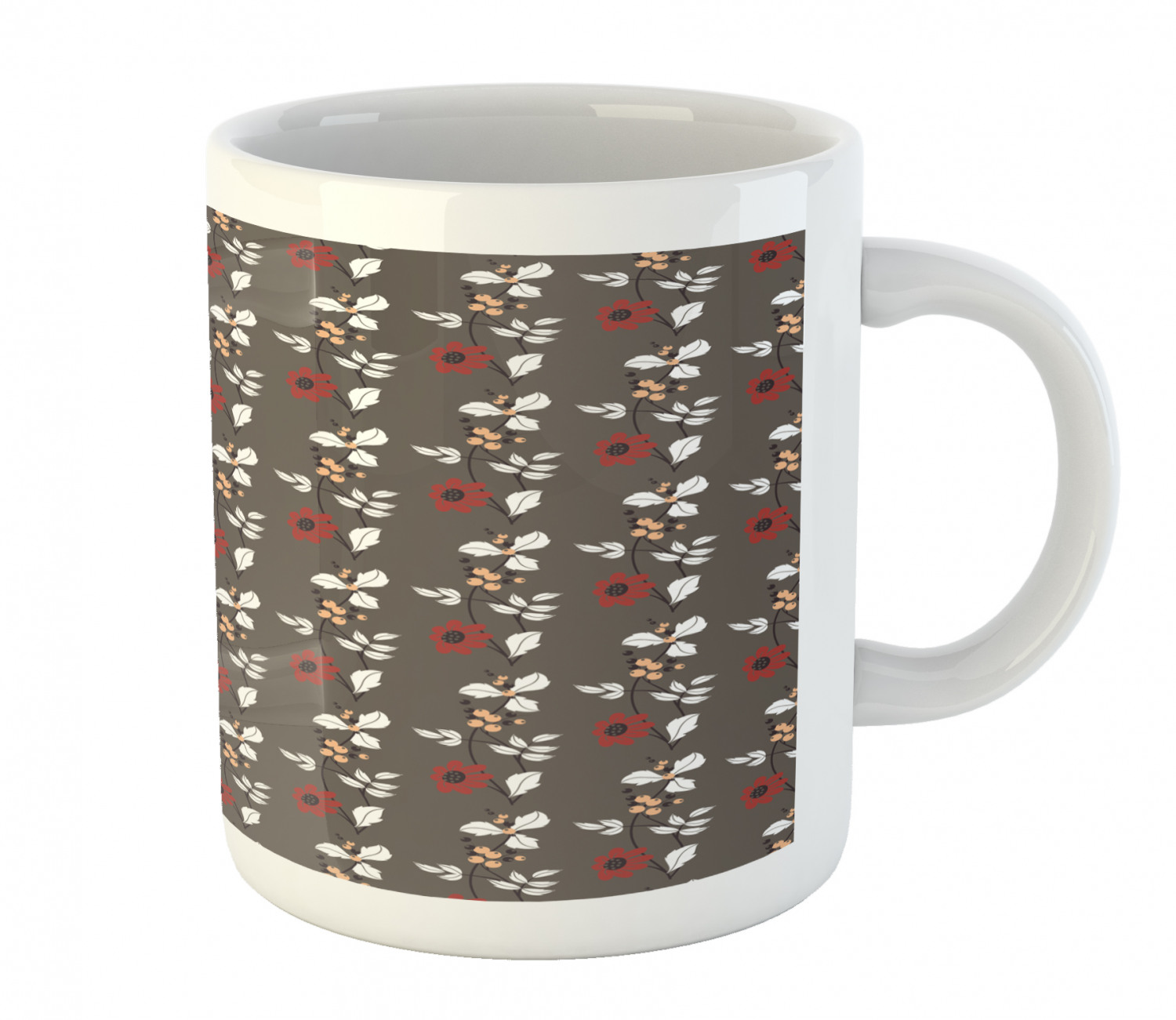 Floral Leaves Ceramic Coffee Mug Cup for Water Tea Drinks, 11 oz - Picture 22 of 244