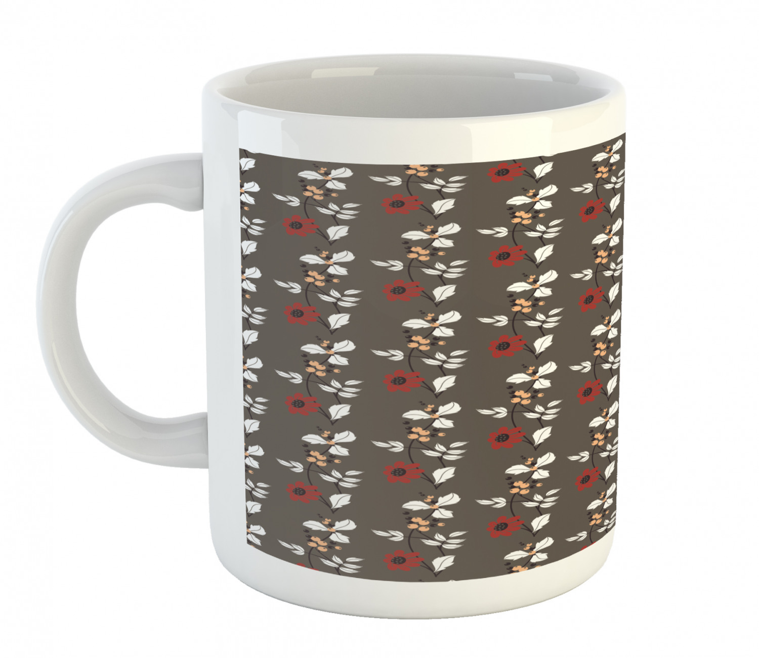 Floral Leaves Ceramic Coffee Mug Cup for Water Tea Drinks, 11 oz - Picture 23 of 244