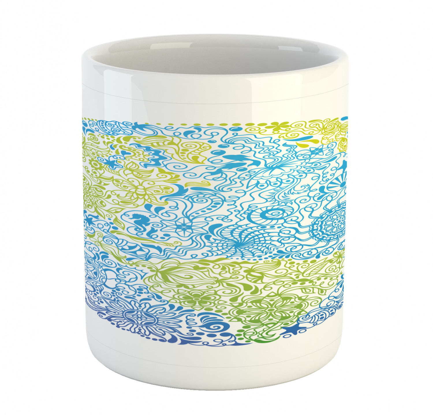 Floral Leaves Ceramic Coffee Mug Cup for Water Tea Drinks, 11 oz - Picture 37 of 244