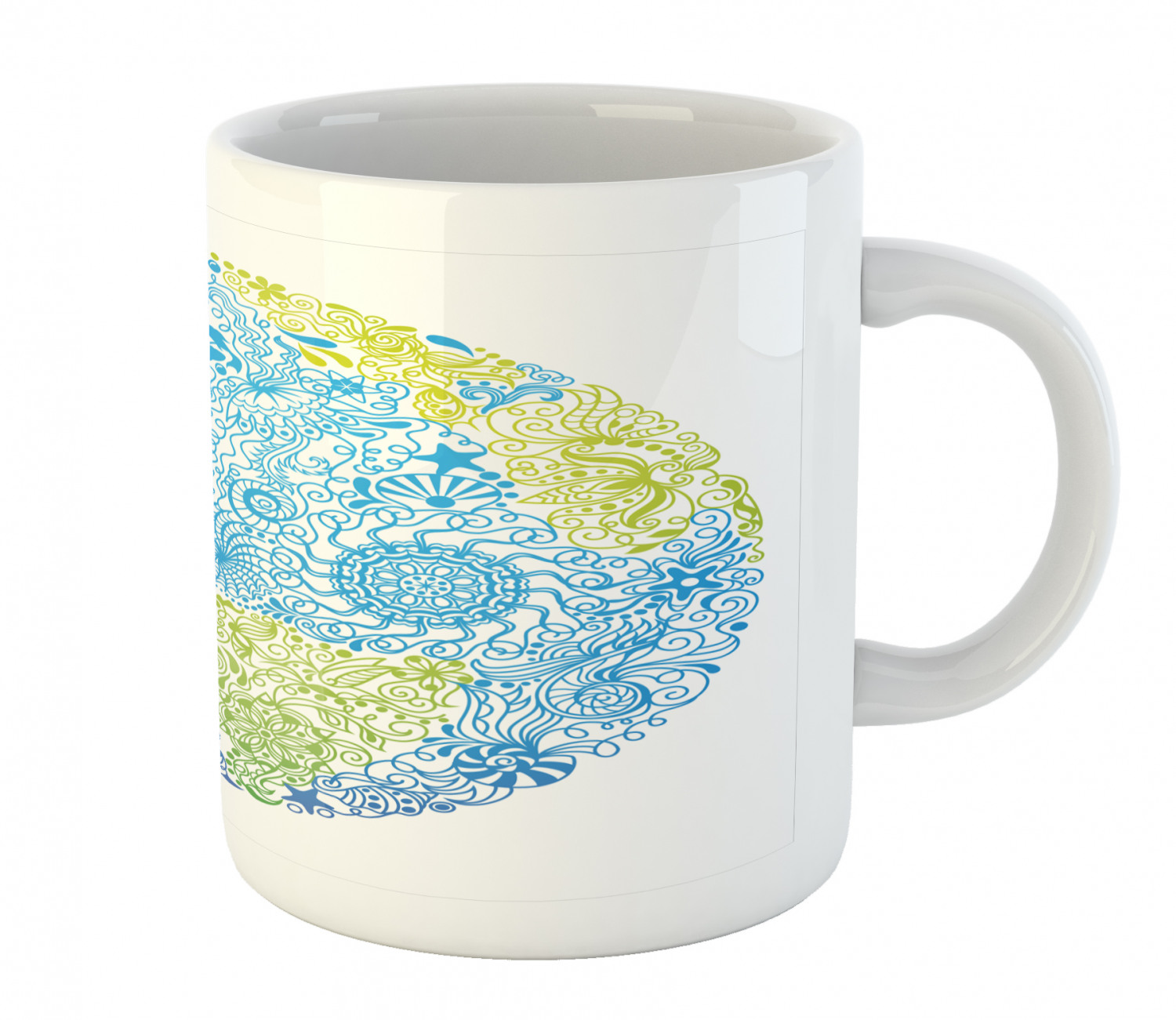 Floral Leaves Ceramic Coffee Mug Cup for Water Tea Drinks, 11 oz - Picture 38 of 244