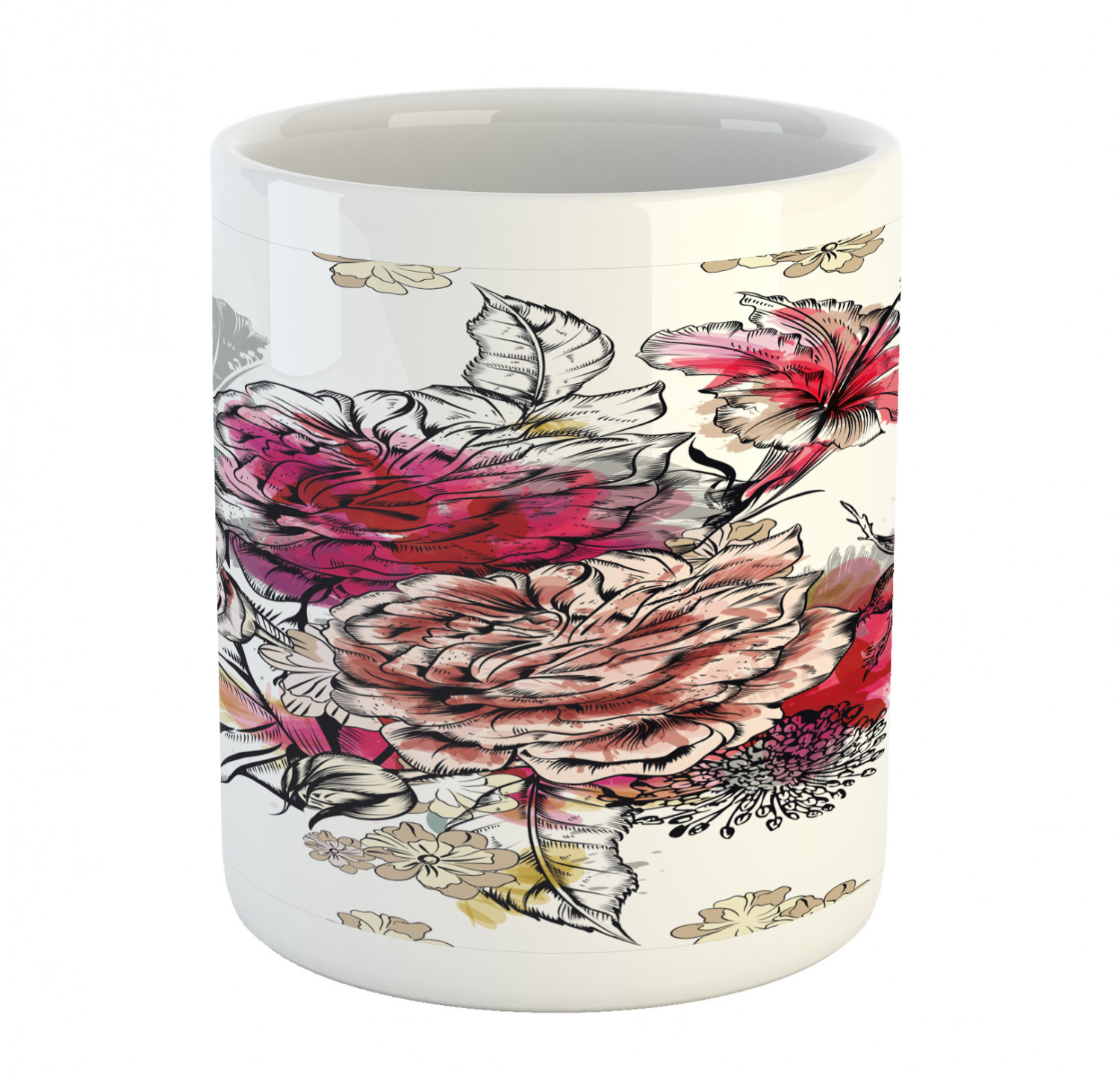 Floral Leaves Ceramic Coffee Mug Cup for Water Tea Drinks, 11 oz - Picture 233 of 244