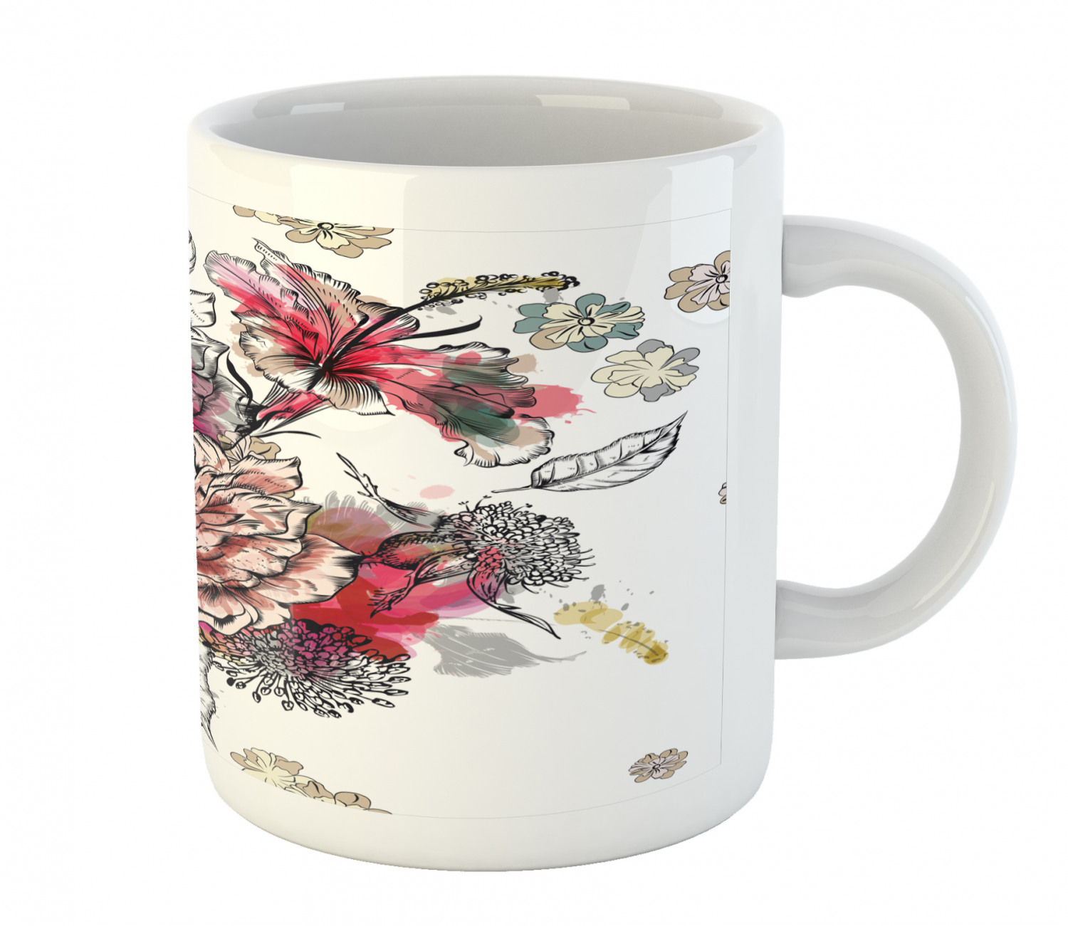 Floral Leaves Ceramic Coffee Mug Cup for Water Tea Drinks, 11 oz - Picture 234 of 244