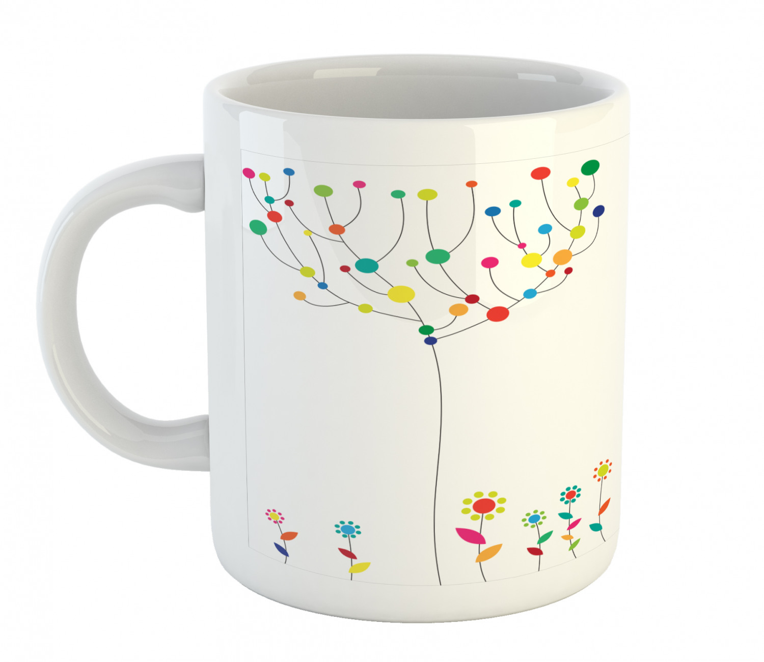 Floral Leaves Ceramic Coffee Mug Cup for Water Tea Drinks, 11 oz - Picture 203 of 244