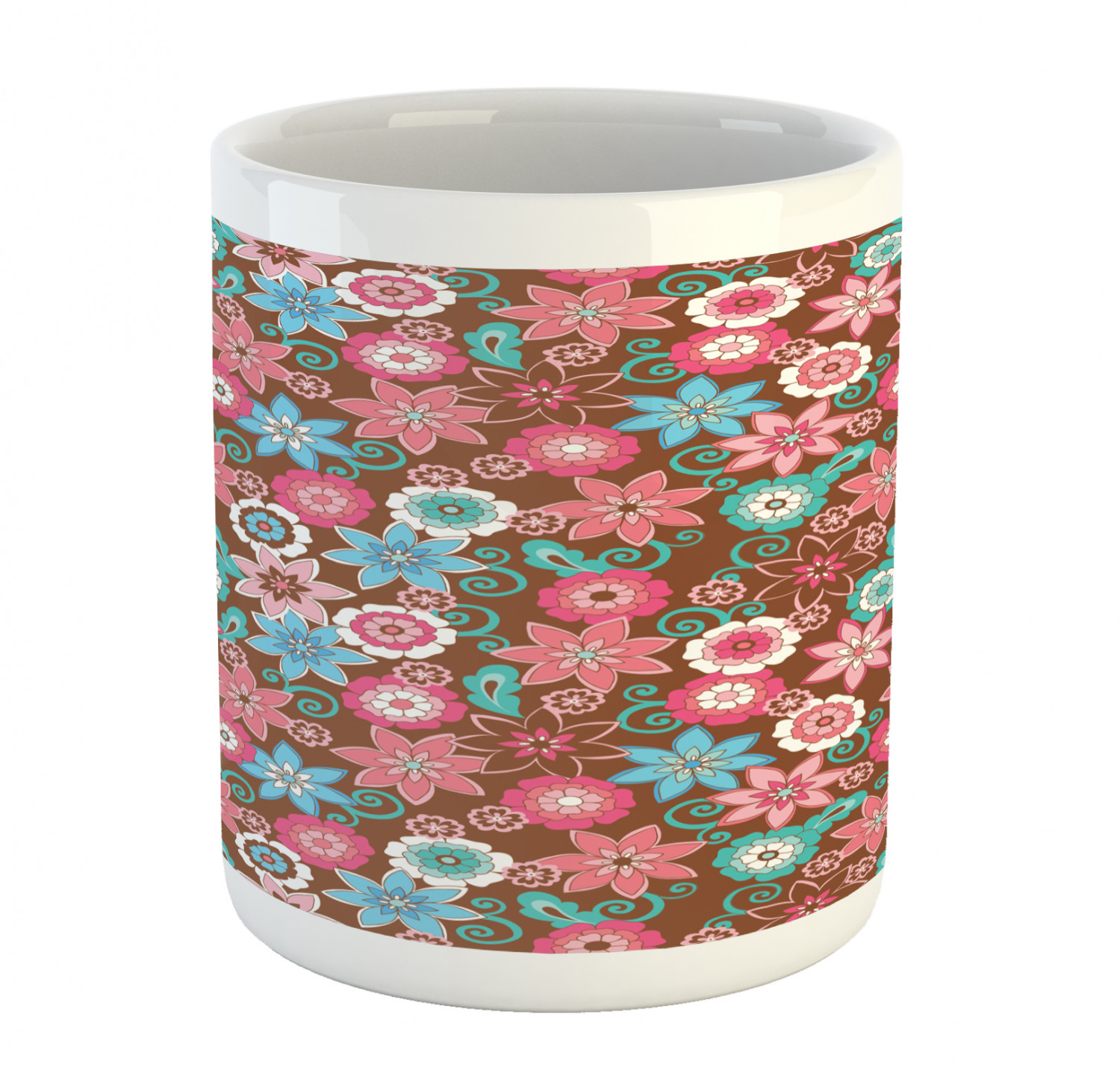 Floral Leaves Ceramic Coffee Mug Cup for Water Tea Drinks, 11 oz - Picture 89 of 244