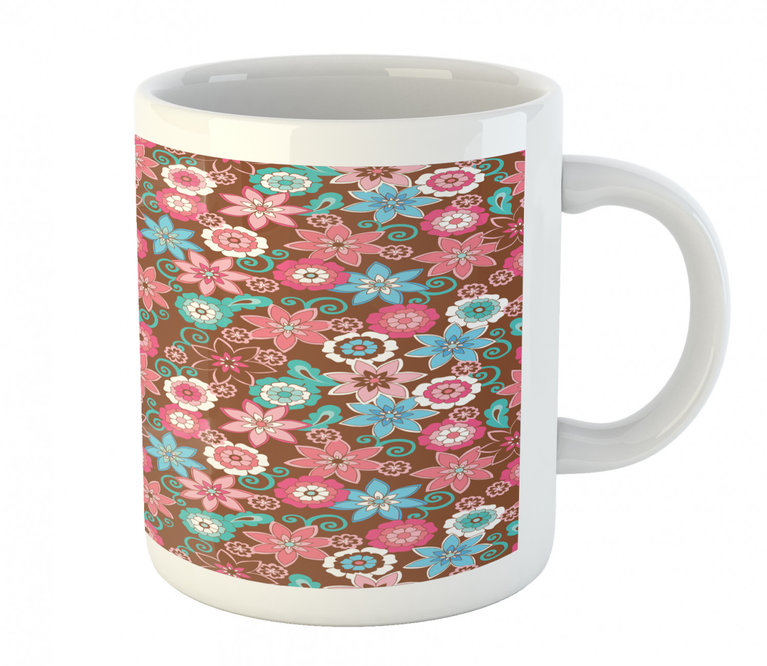Floral Leaves Ceramic Coffee Mug Cup for Water Tea Drinks, 11 oz - Picture 90 of 244